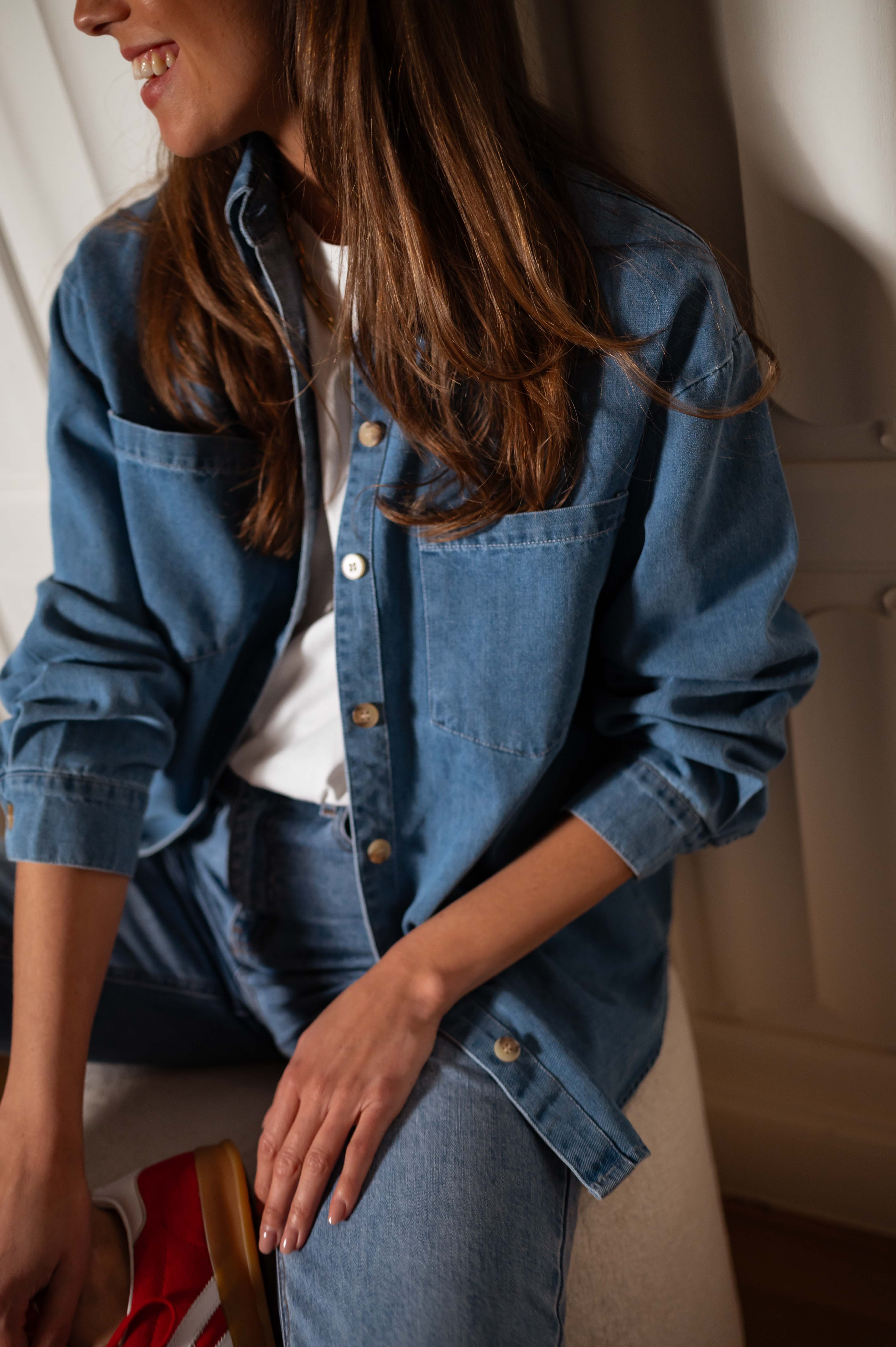 denim dress shirts The Wayne Western Shirt | Men's Shirts, Canoga, M 100% Cotton Heavy Shirting Denim Pointed front yoke Hand distressed edges and pocket details Subtle Shirt Tail Hem Button Front Pockets True to size Model is 6 and wears a medium WARP+WEFT Men's DET Denim Button-Up