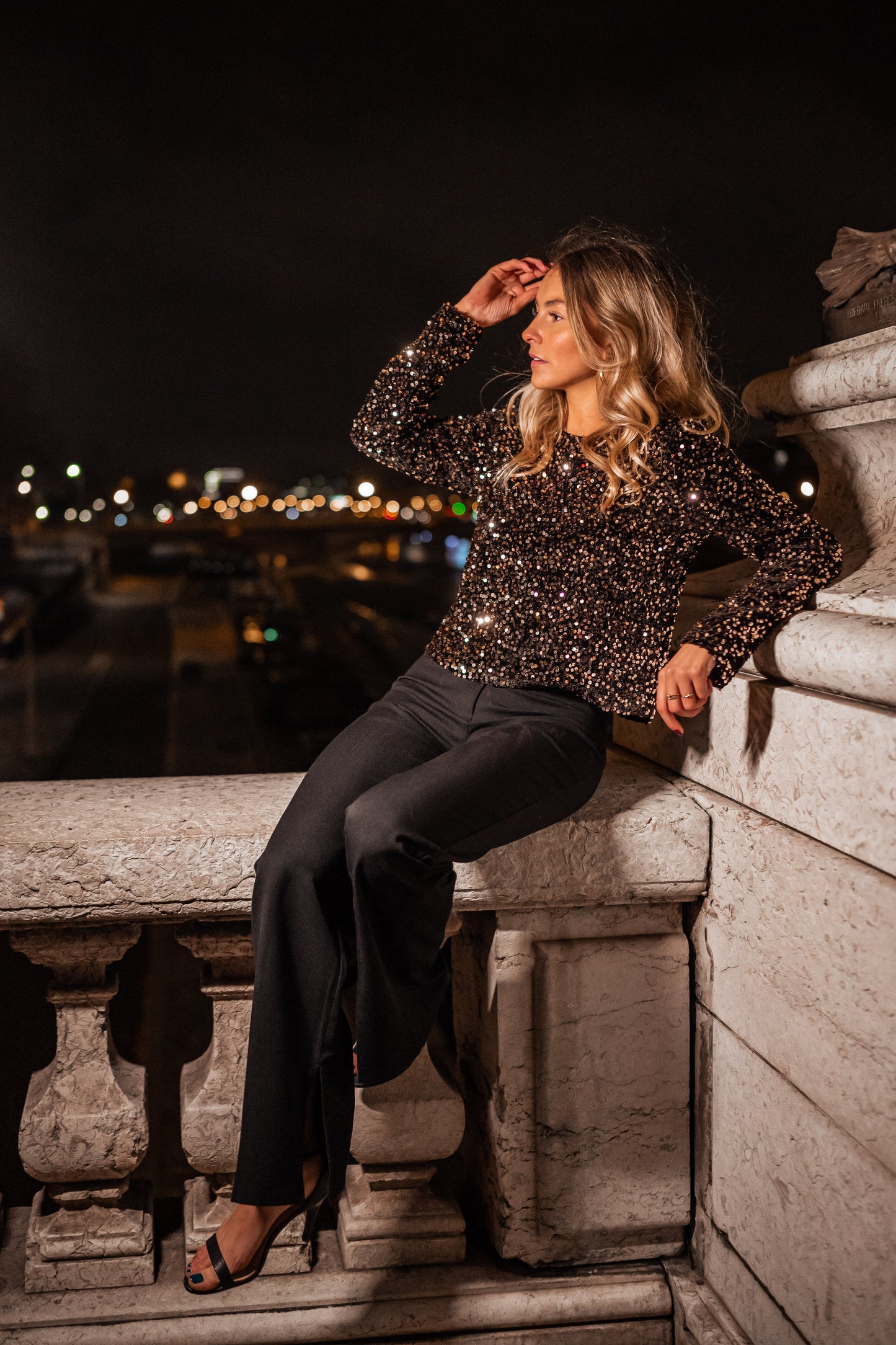 Bronze Sequin Venus Blouse