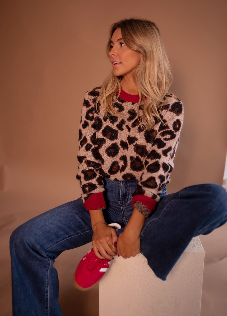 Leopard and Red Riley Sweater