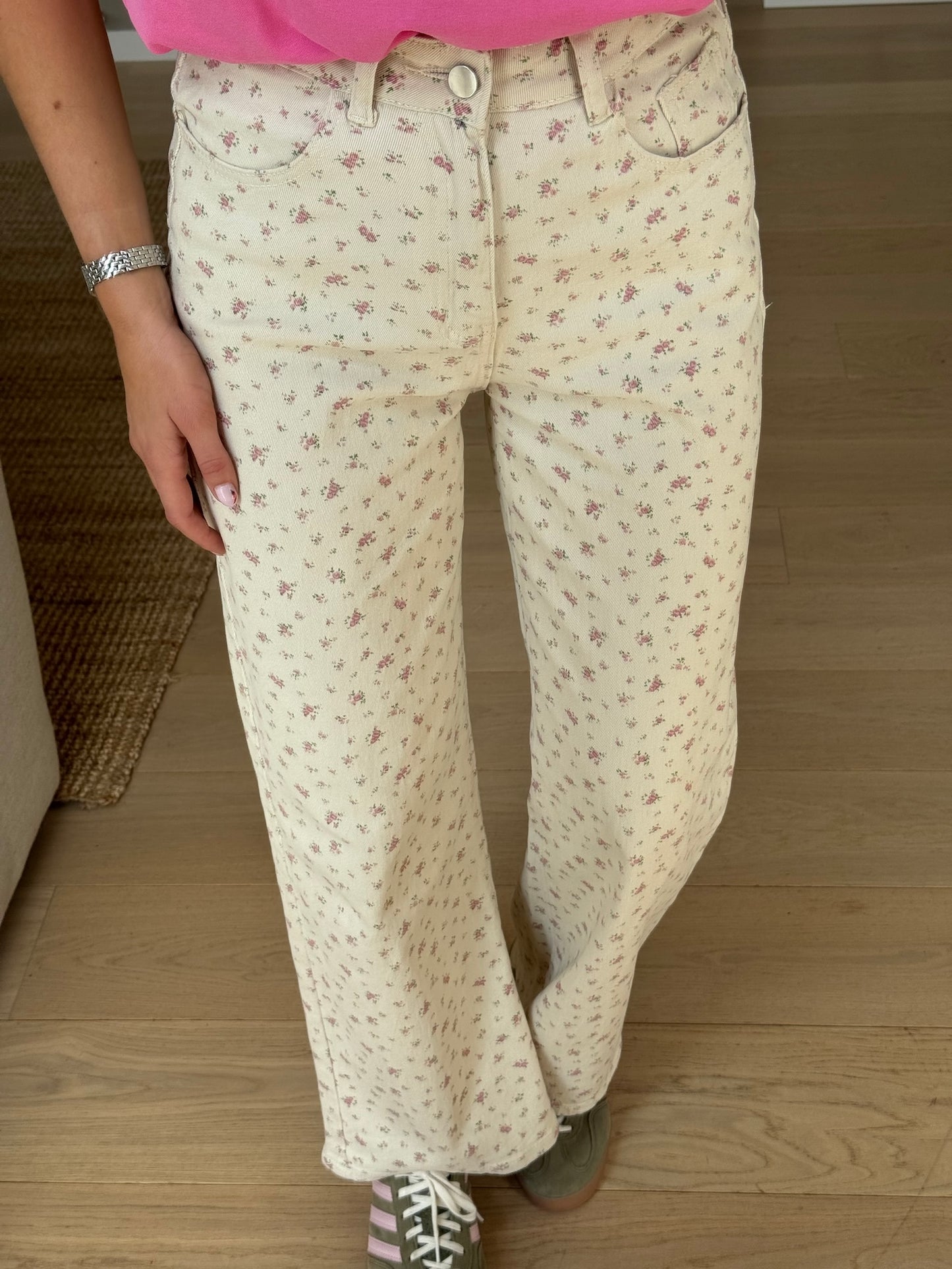 Ecru Floral Elia Jeans