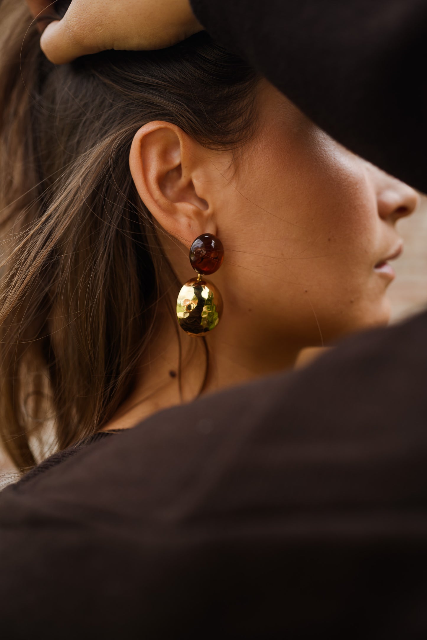 Golden and Brown Joal Earrings