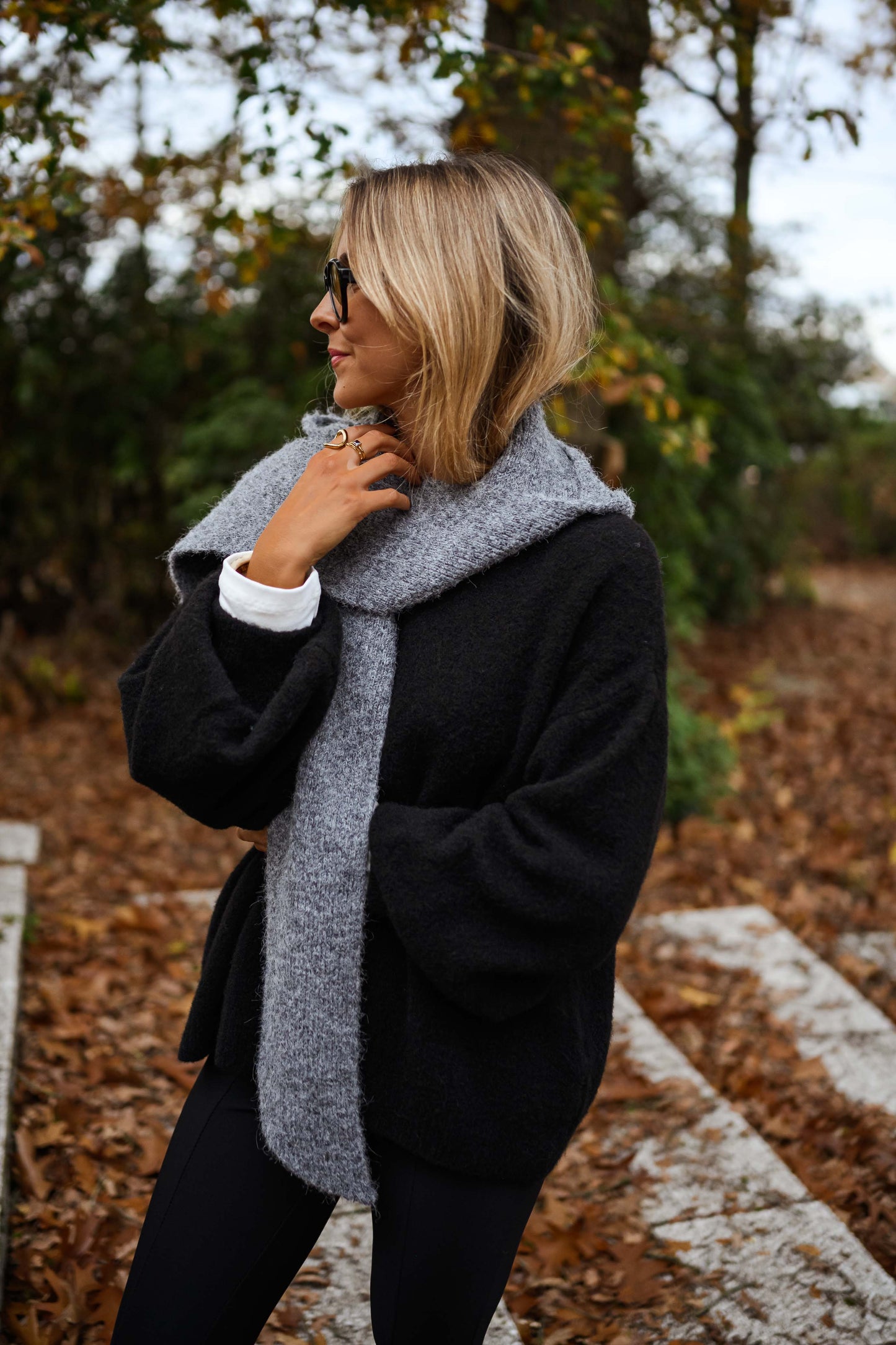 Grey Hooded Giada Scarf