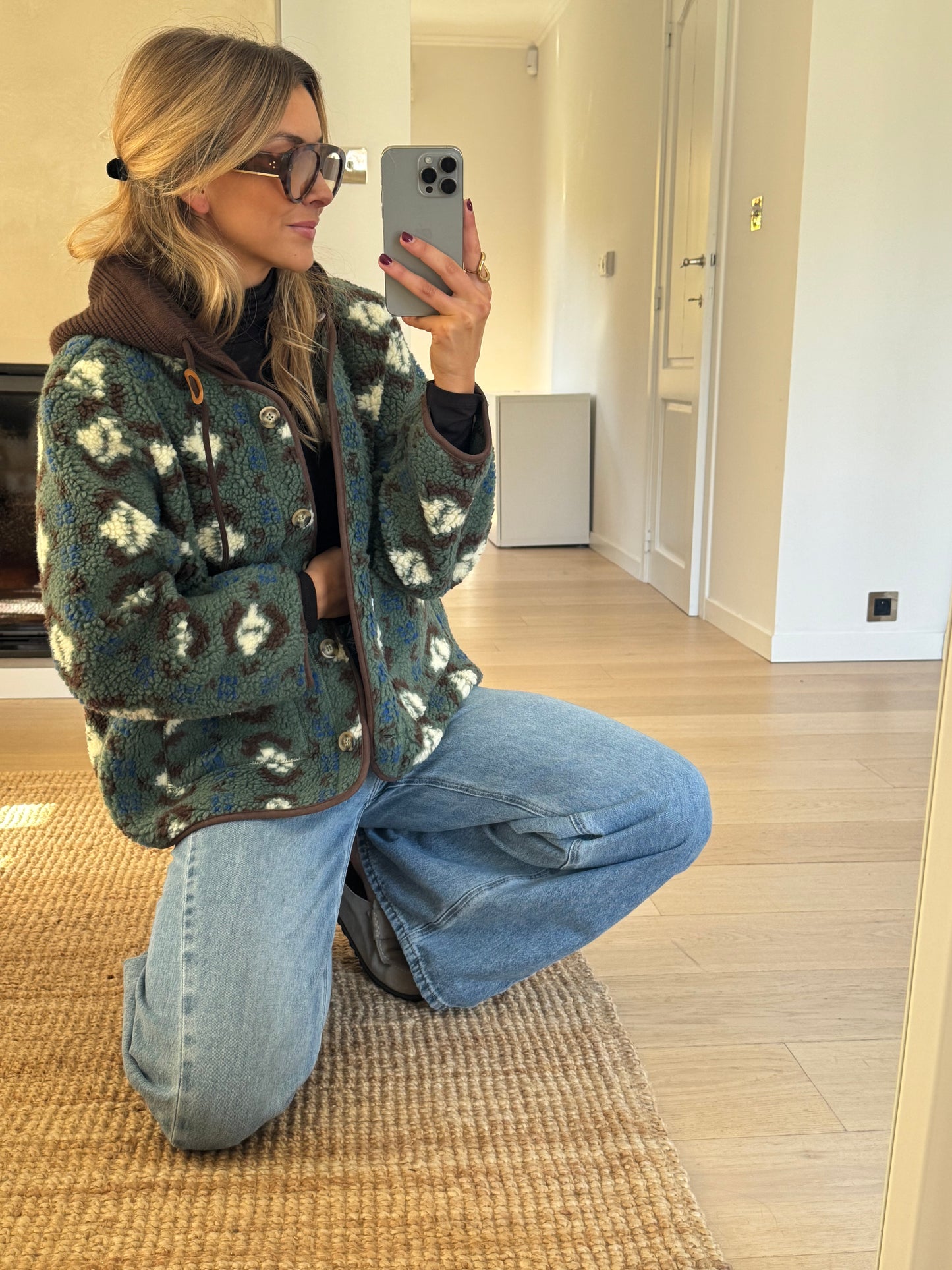 Khaki Patterned Malory Coat