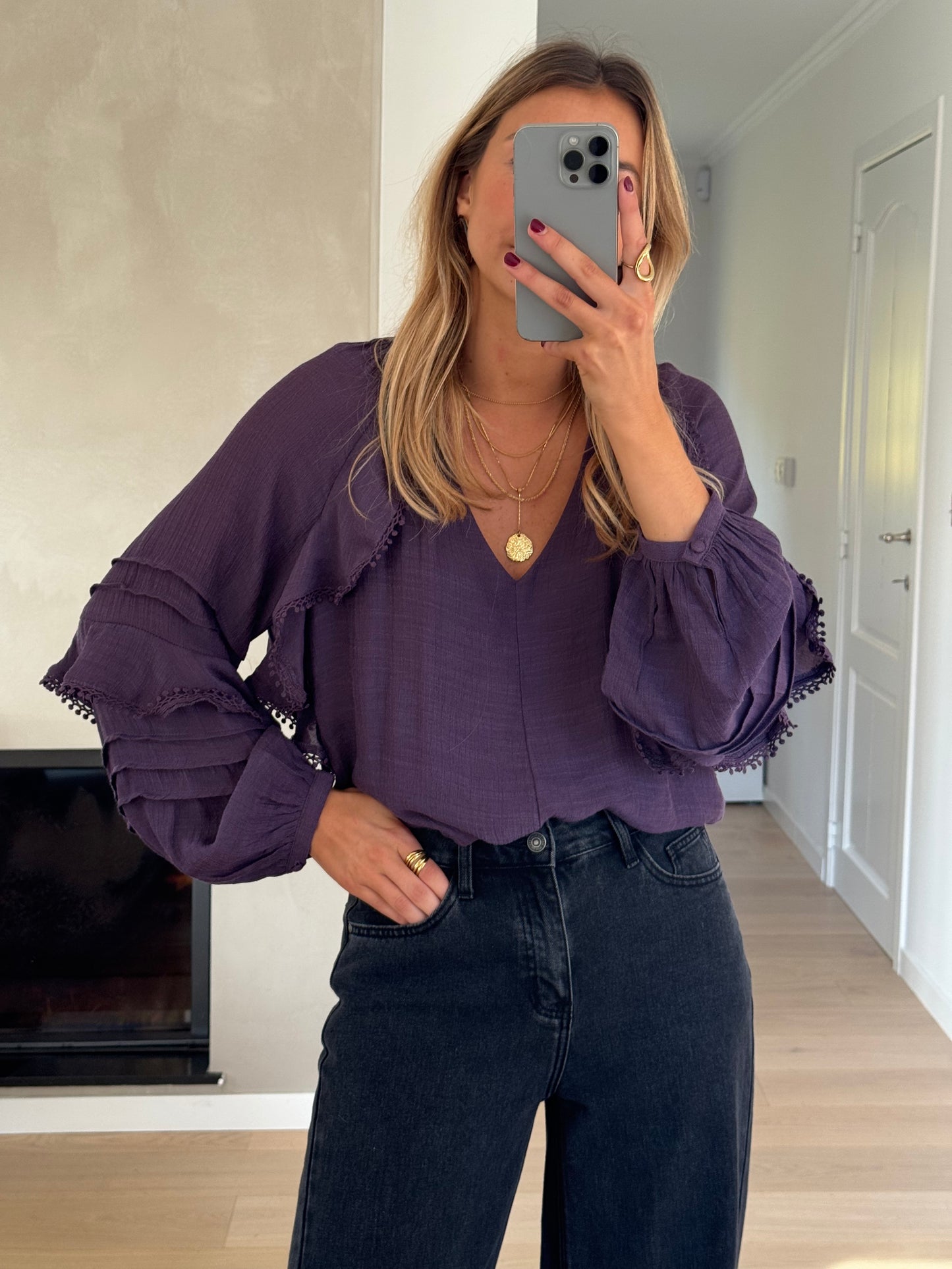 Purple Clarou Blouse
