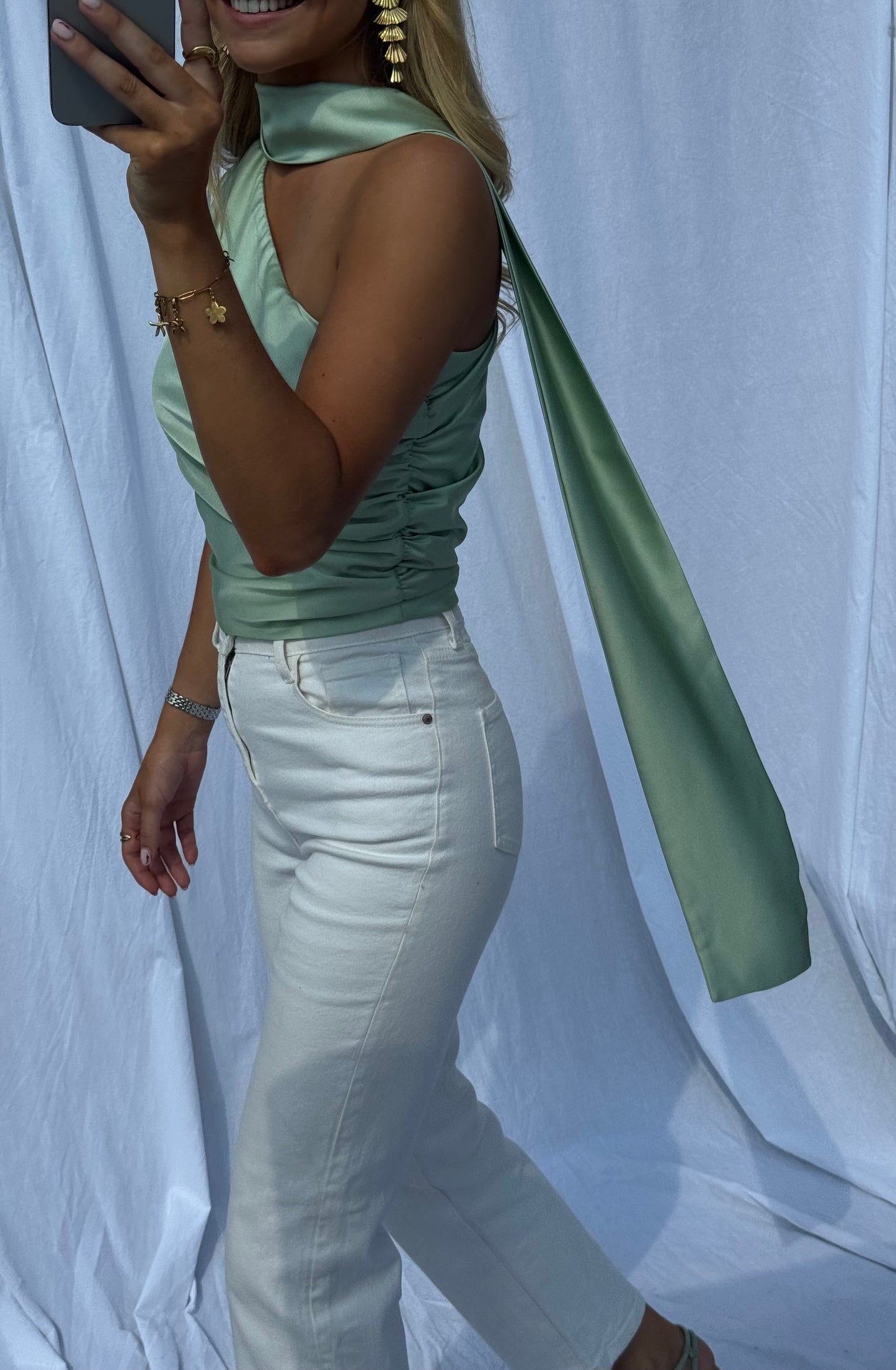 Mint Green Ilga Satin Top