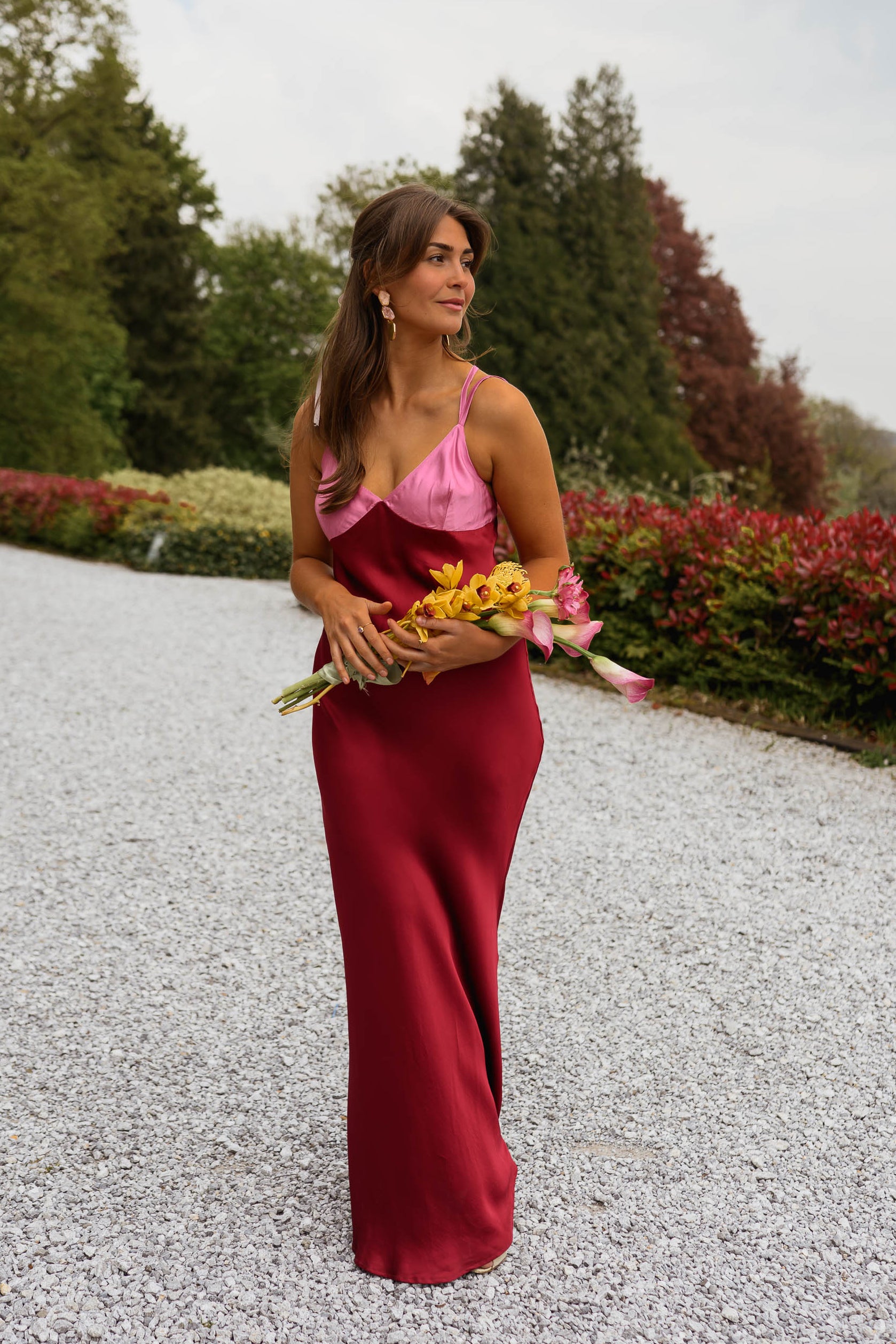 burgundy spring dress Tassel Detail Maxi Dress Burgundy