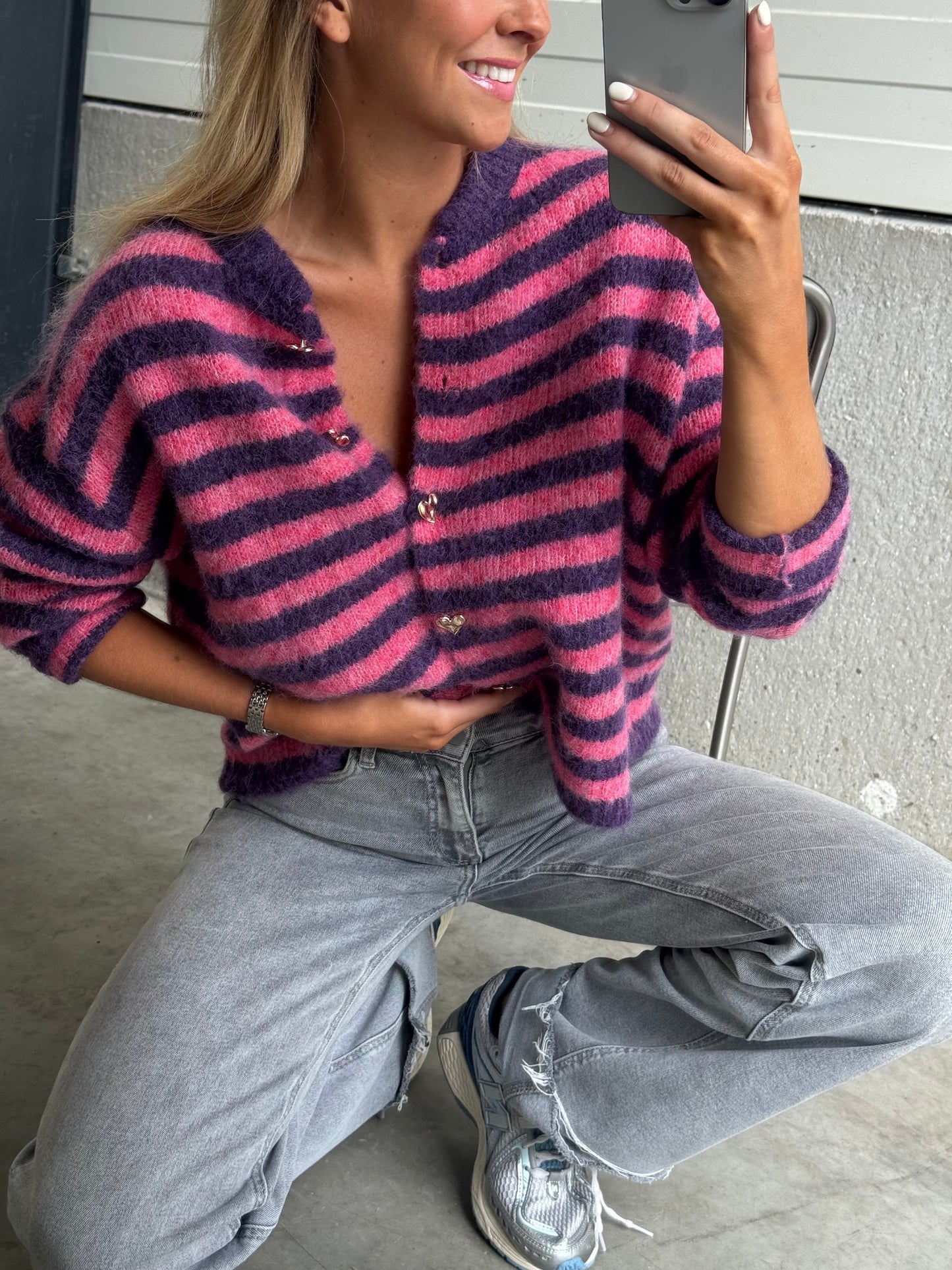 Pink and Purple Striped Cybelle Cardigan