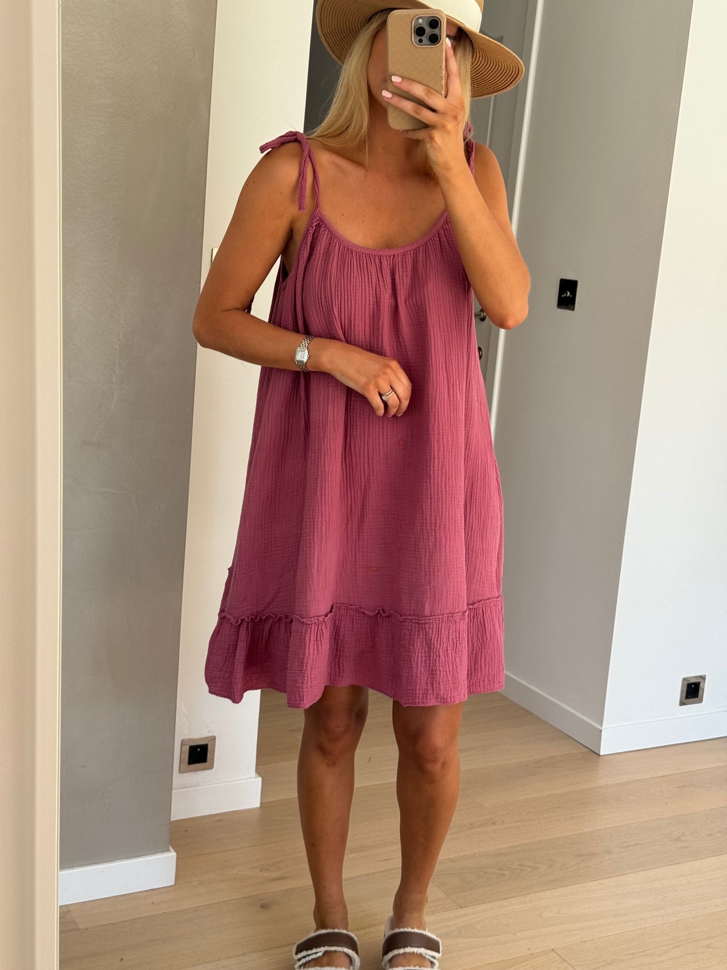 Raspberry Athenais Dress