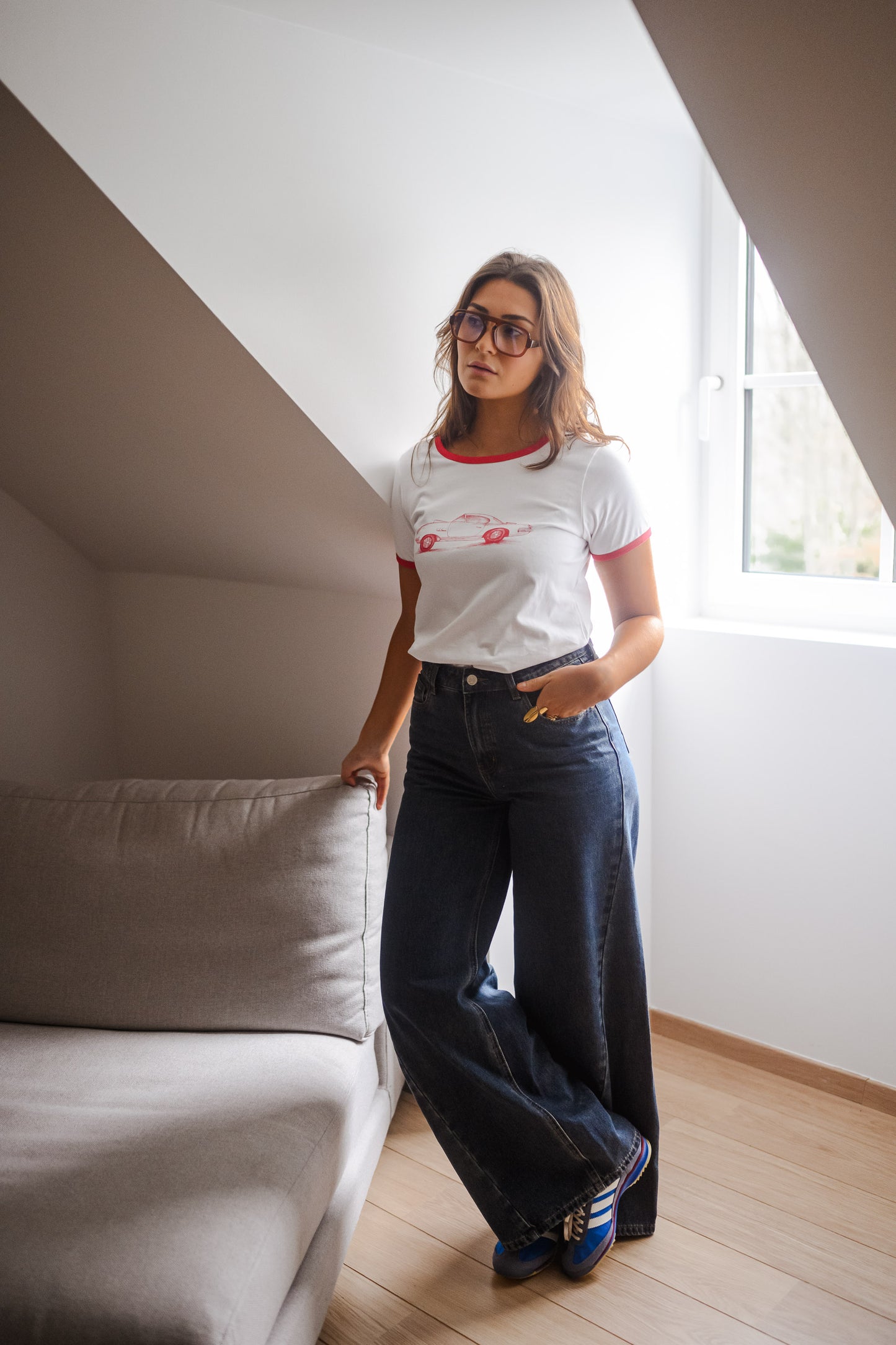 White and Red Cynthia T-Shirt