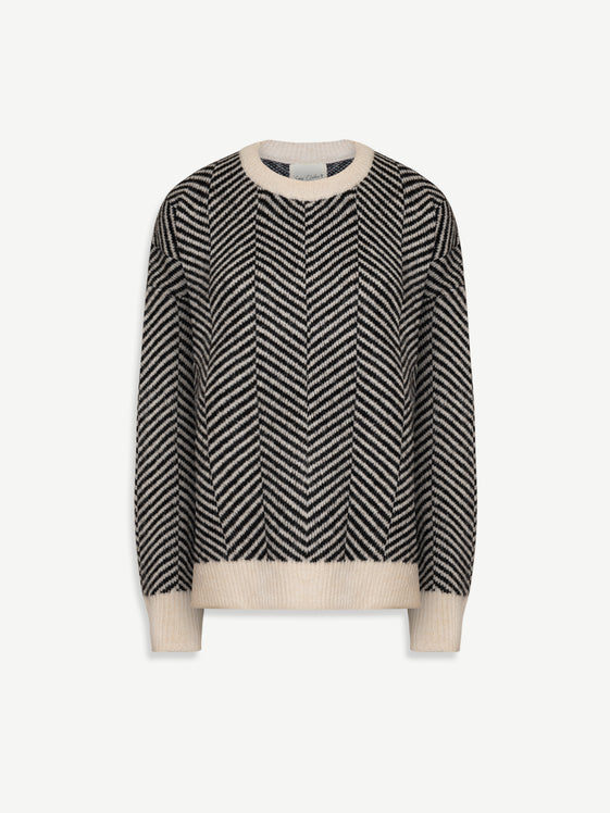 Black & Ecru Barry Sweater