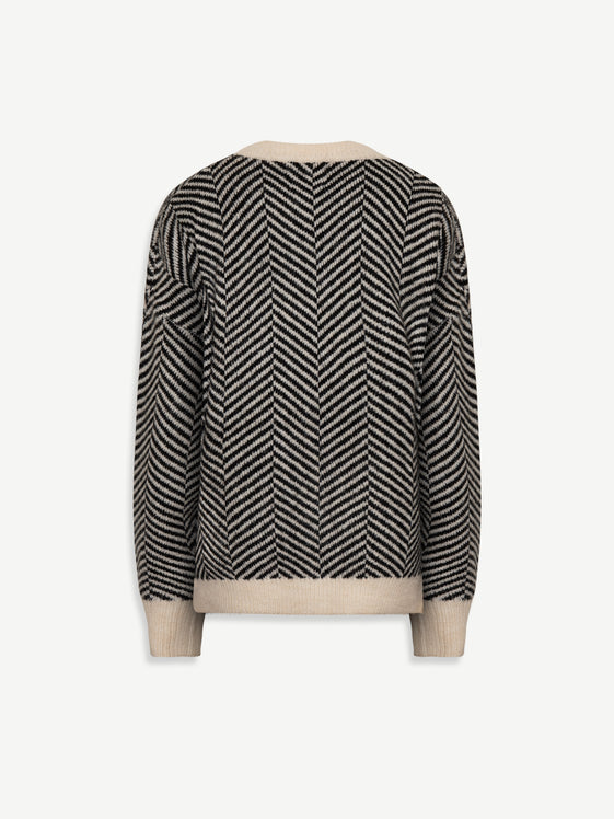 Black & Ecru Barry Sweater