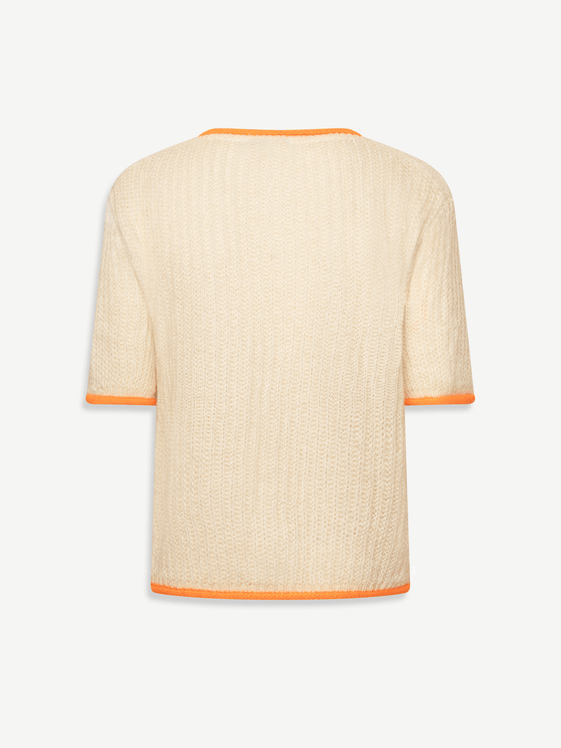 Ecru and Orange Ricky Sweater