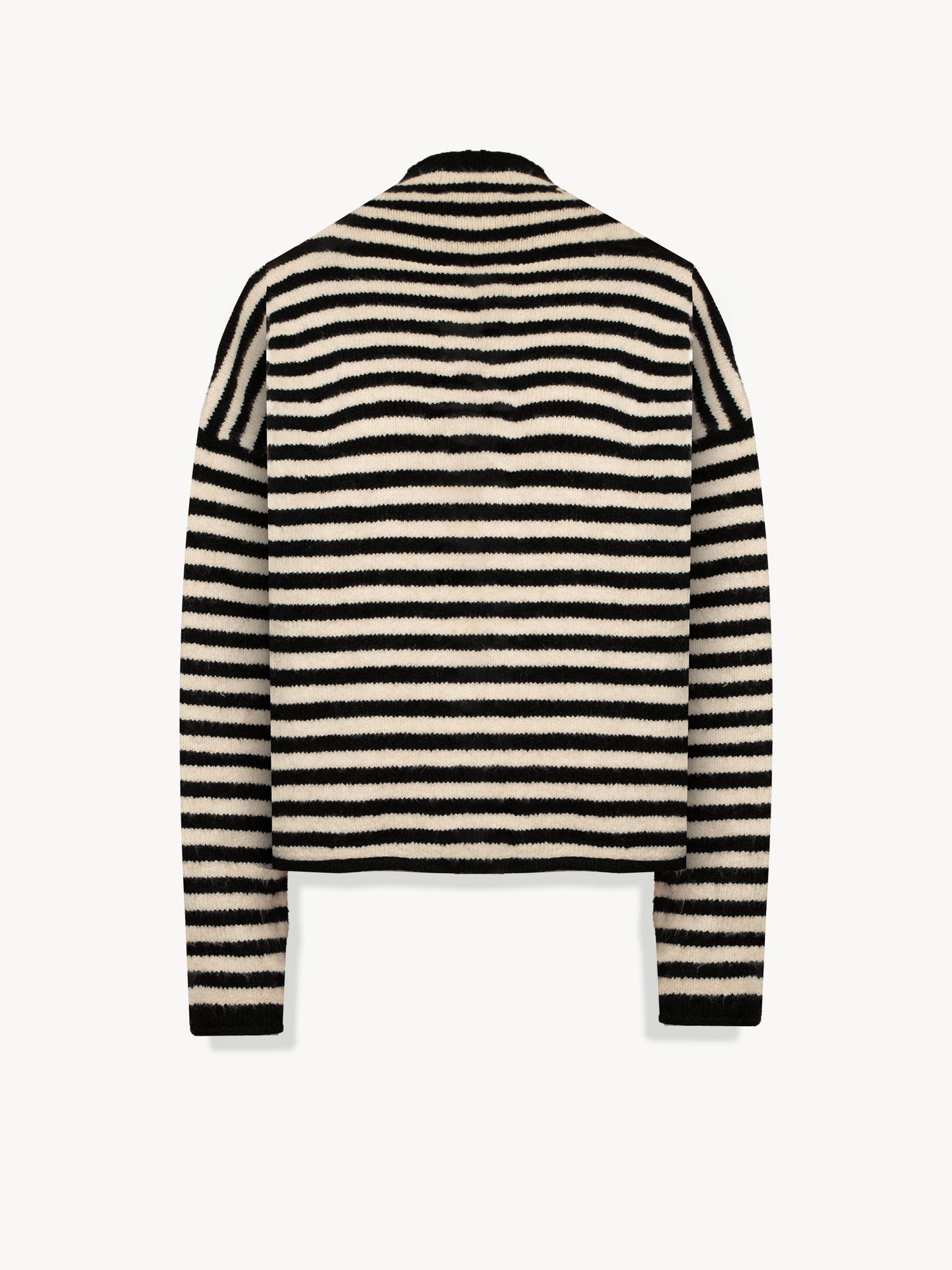 Black and Ecru Striped Eliana Sweater