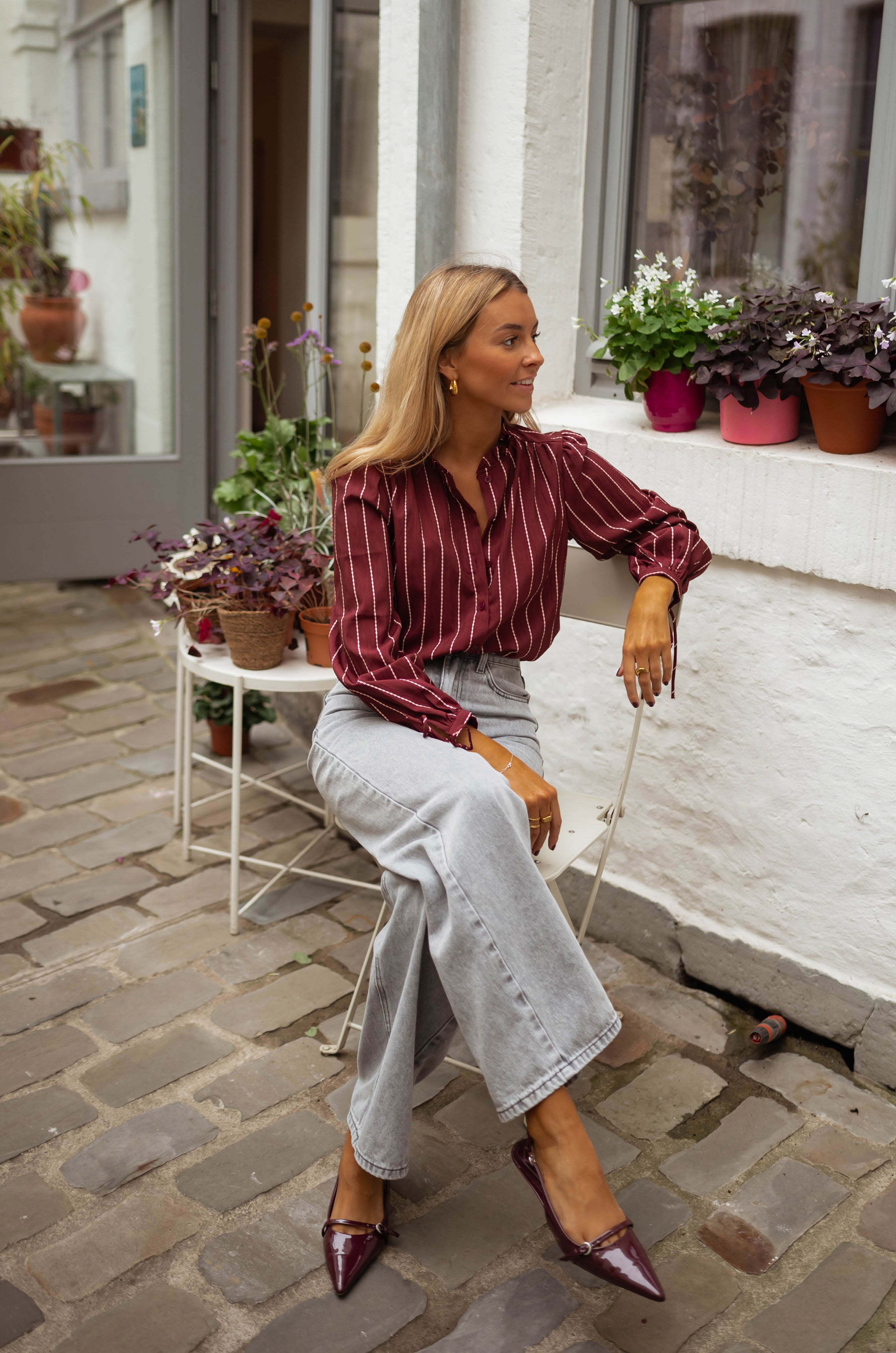 Burgundy Dorli Blouse