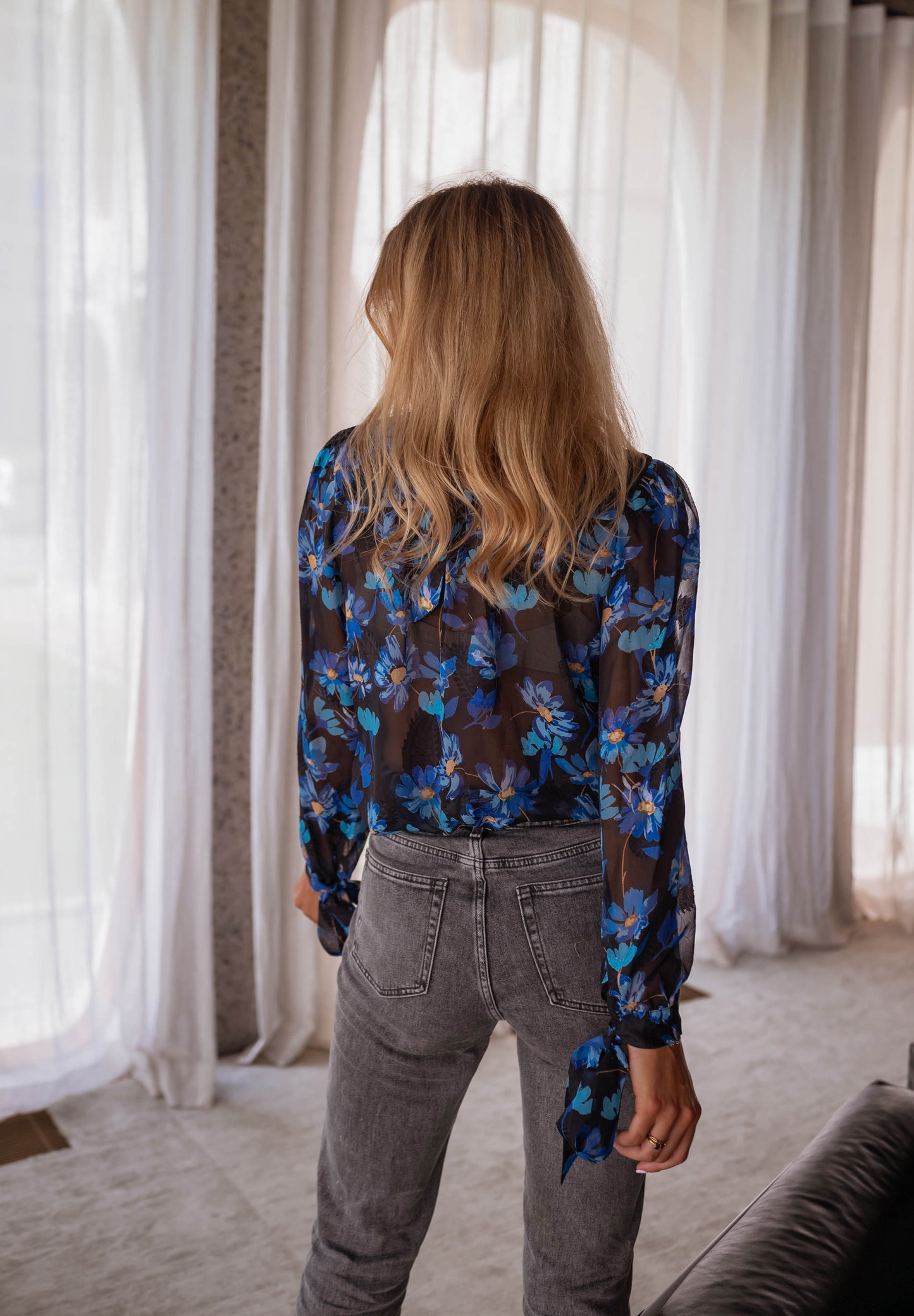 Black and Blue Floral Heloisa Blouse