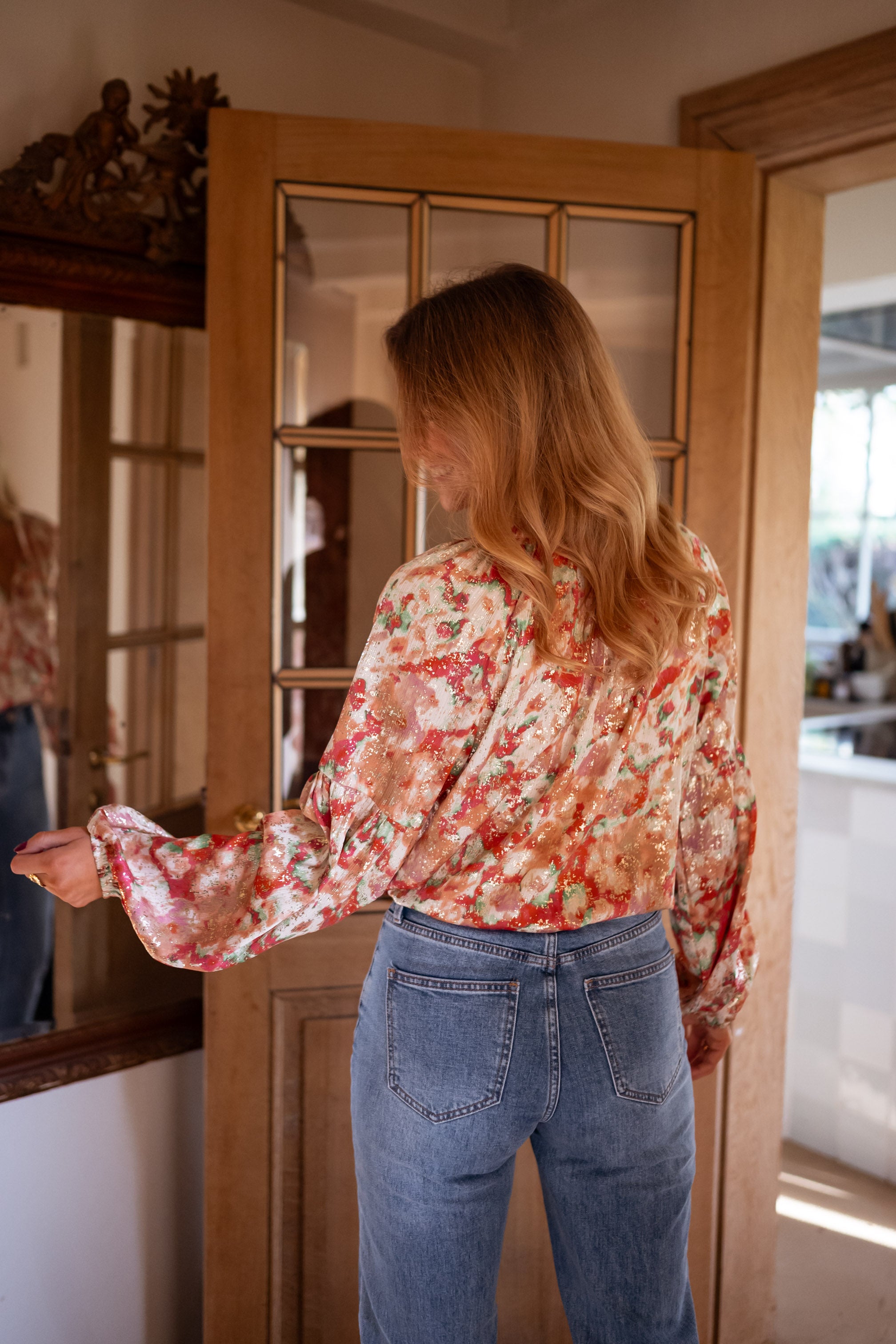 Orange and Green Jackson Blouse