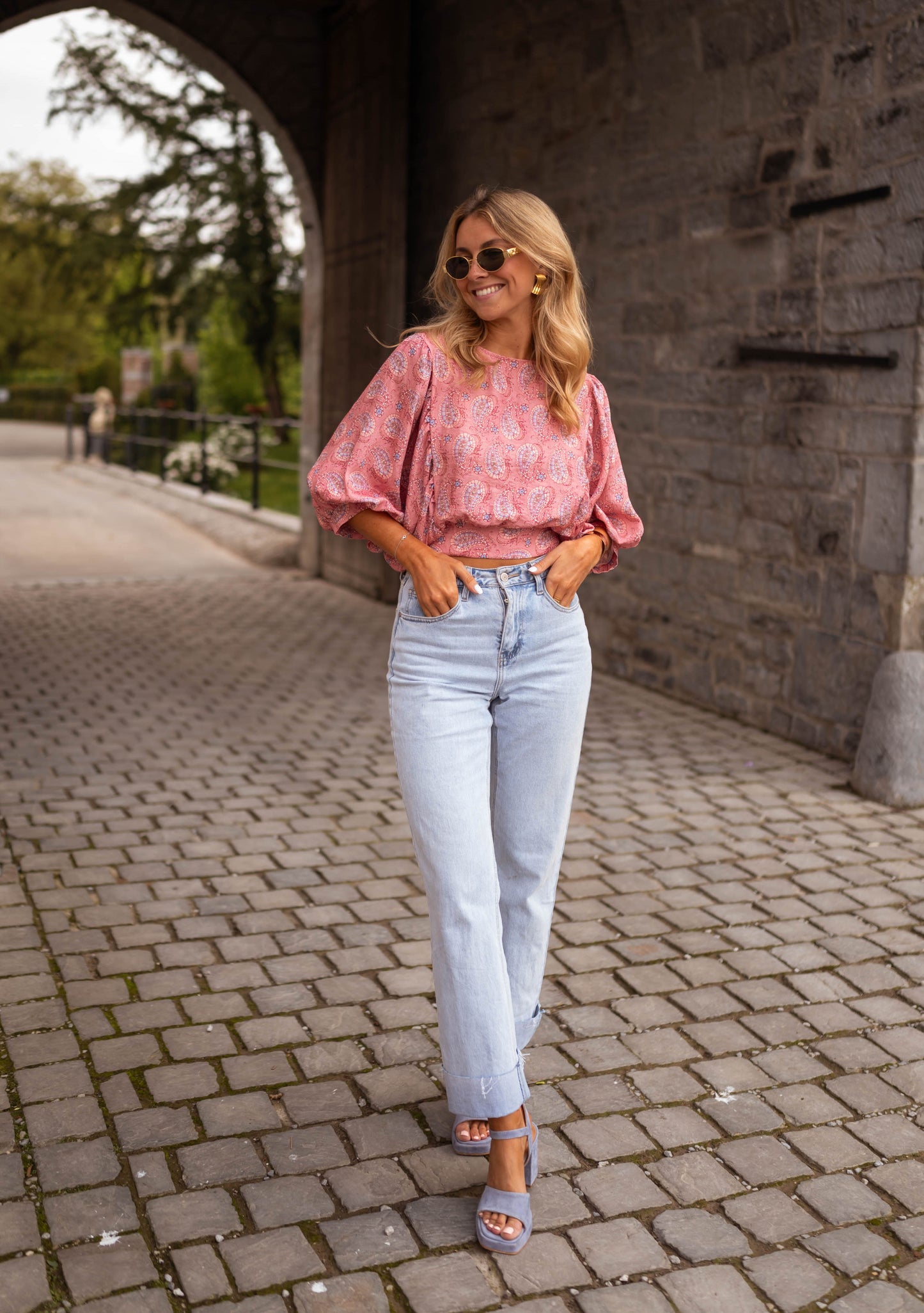 Pink Patterned Karlou Blouse