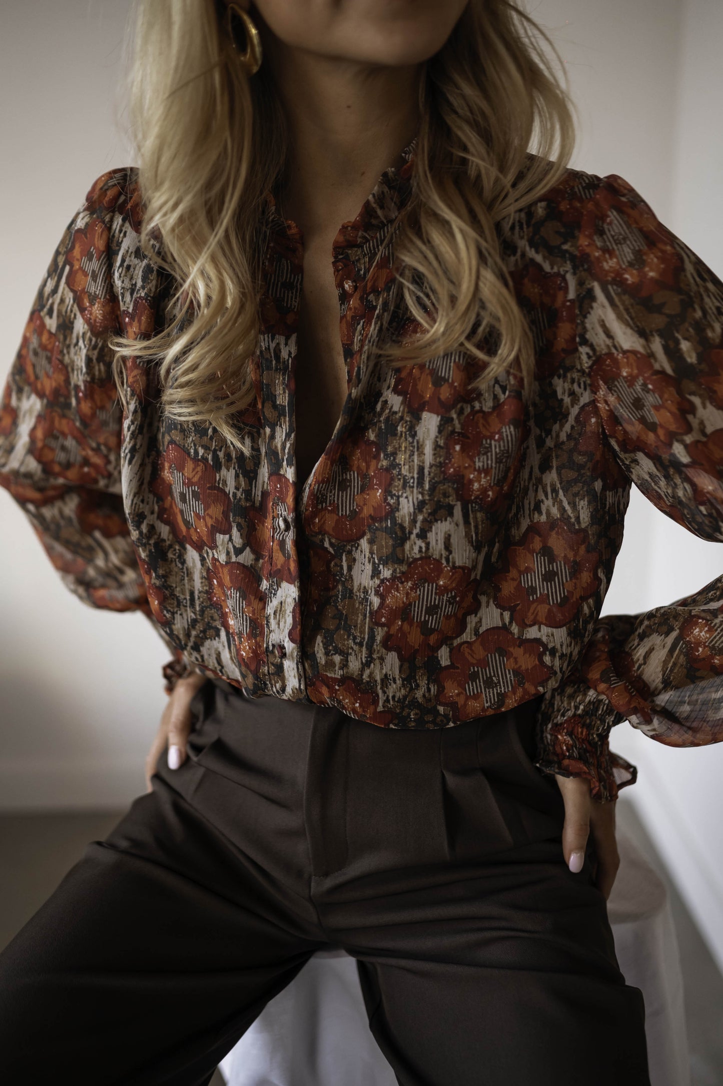 Orange and Khaki Liham Blouse