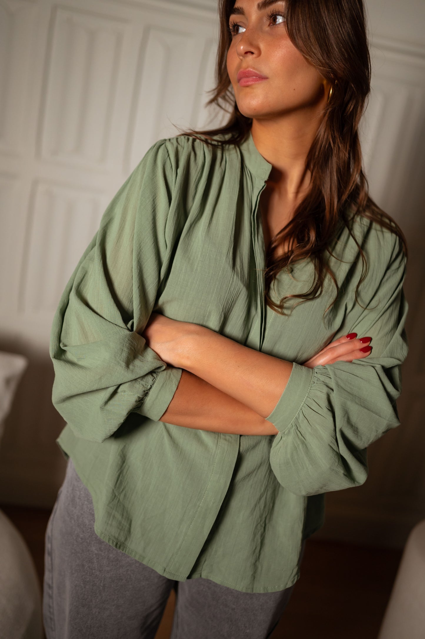 Khaki Melha Blouse