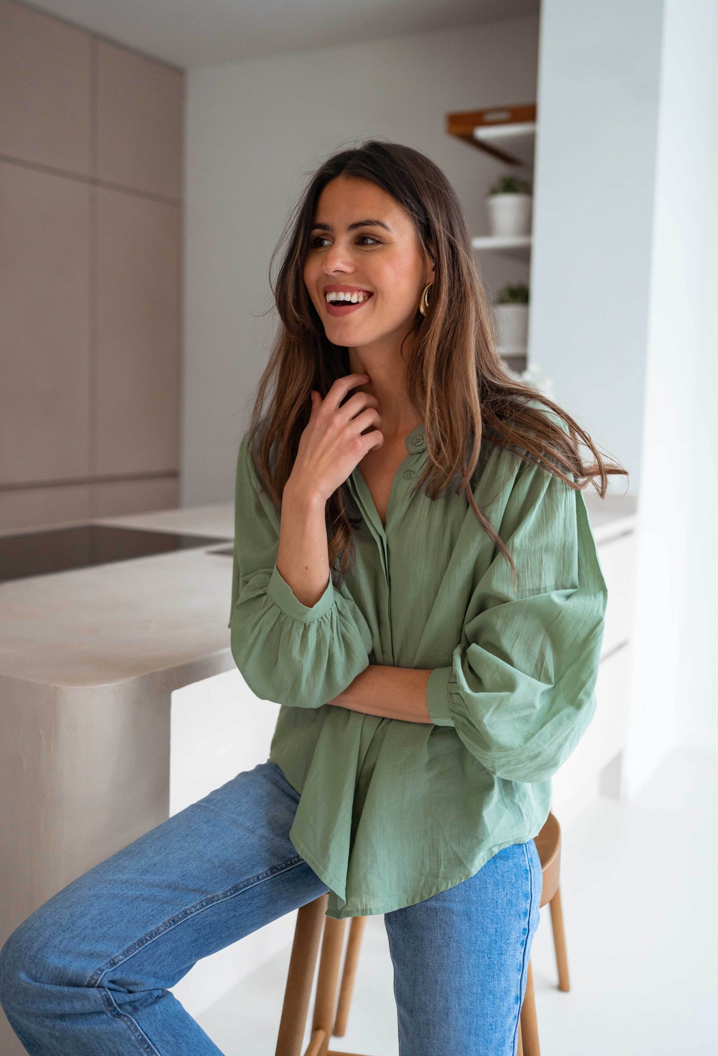 Khaki Melha Blouse