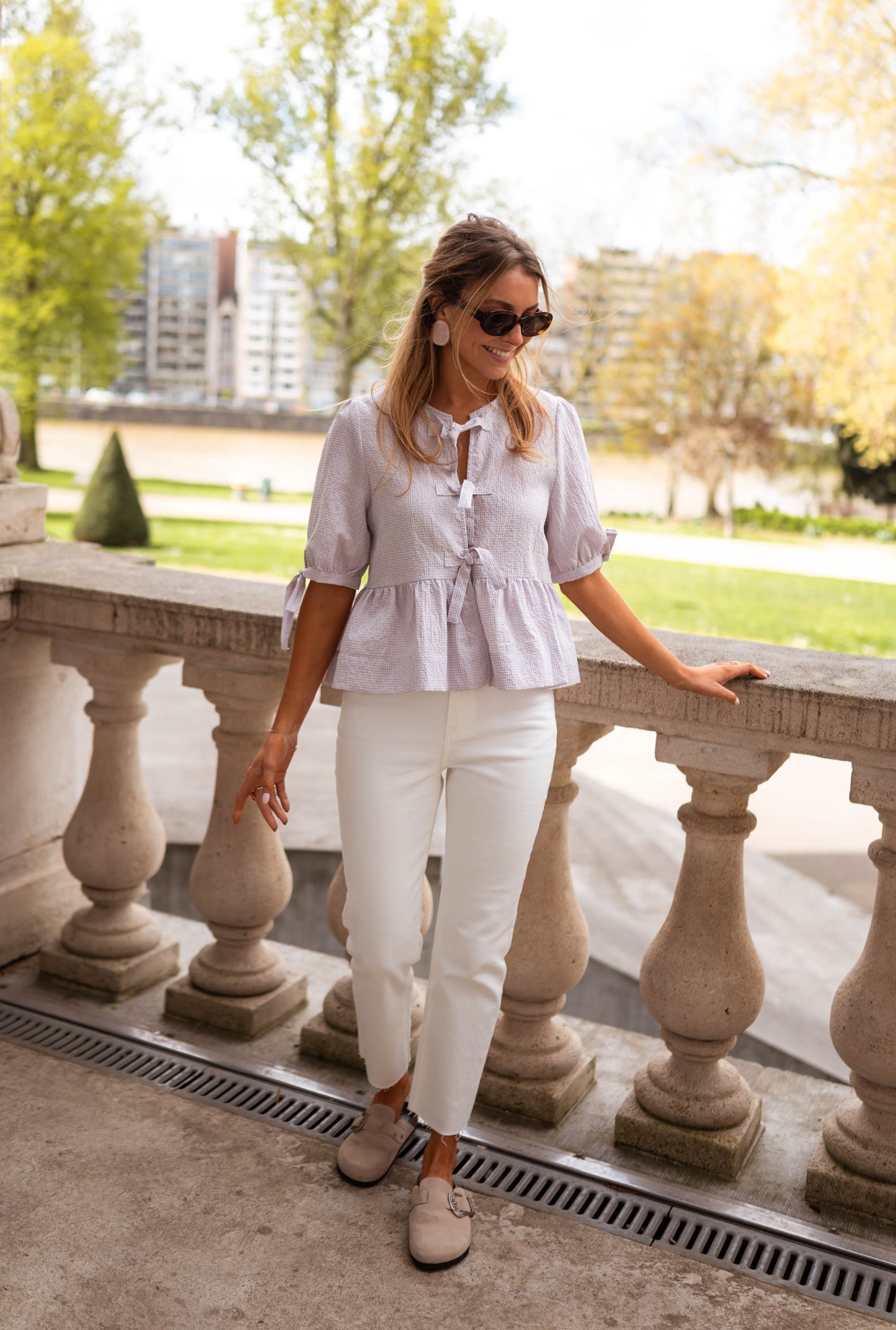 Lilac Gingham Myral Blouse