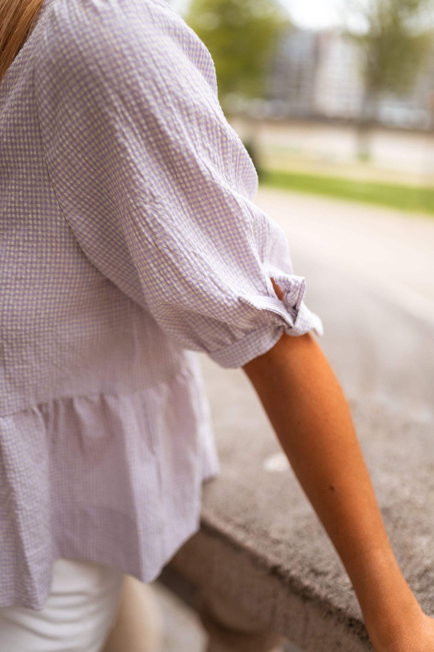 Lilac Gingham Myral Blouse