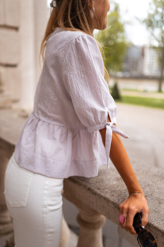 Lilac Gingham Myral Blouse