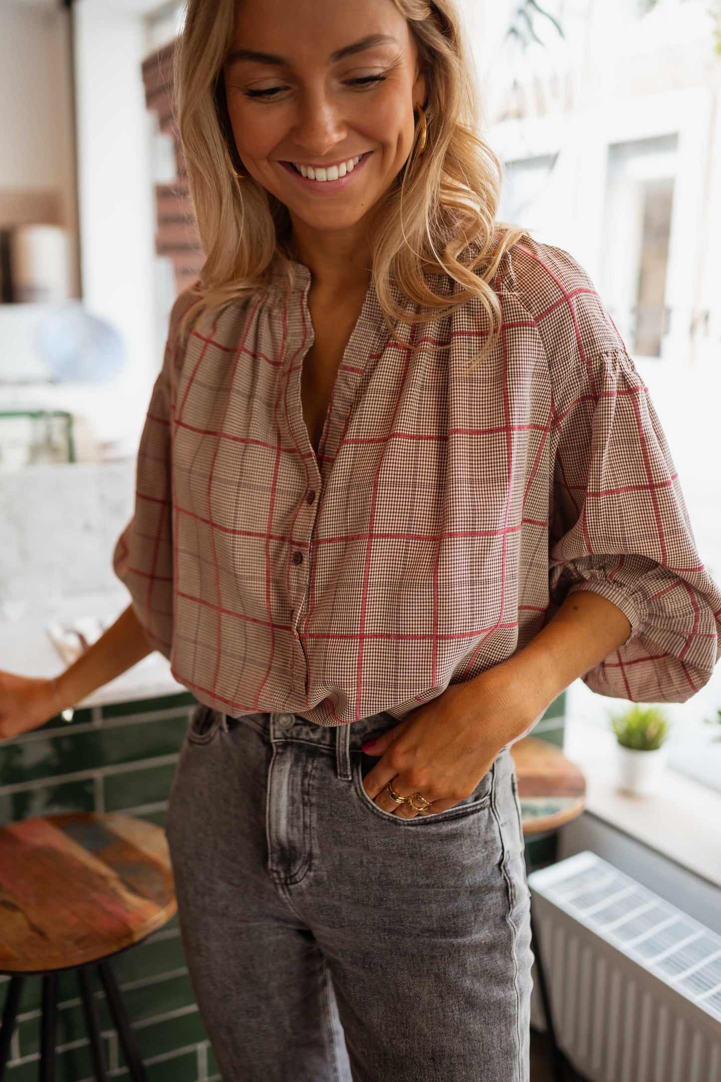 Checkered Nina Blouse