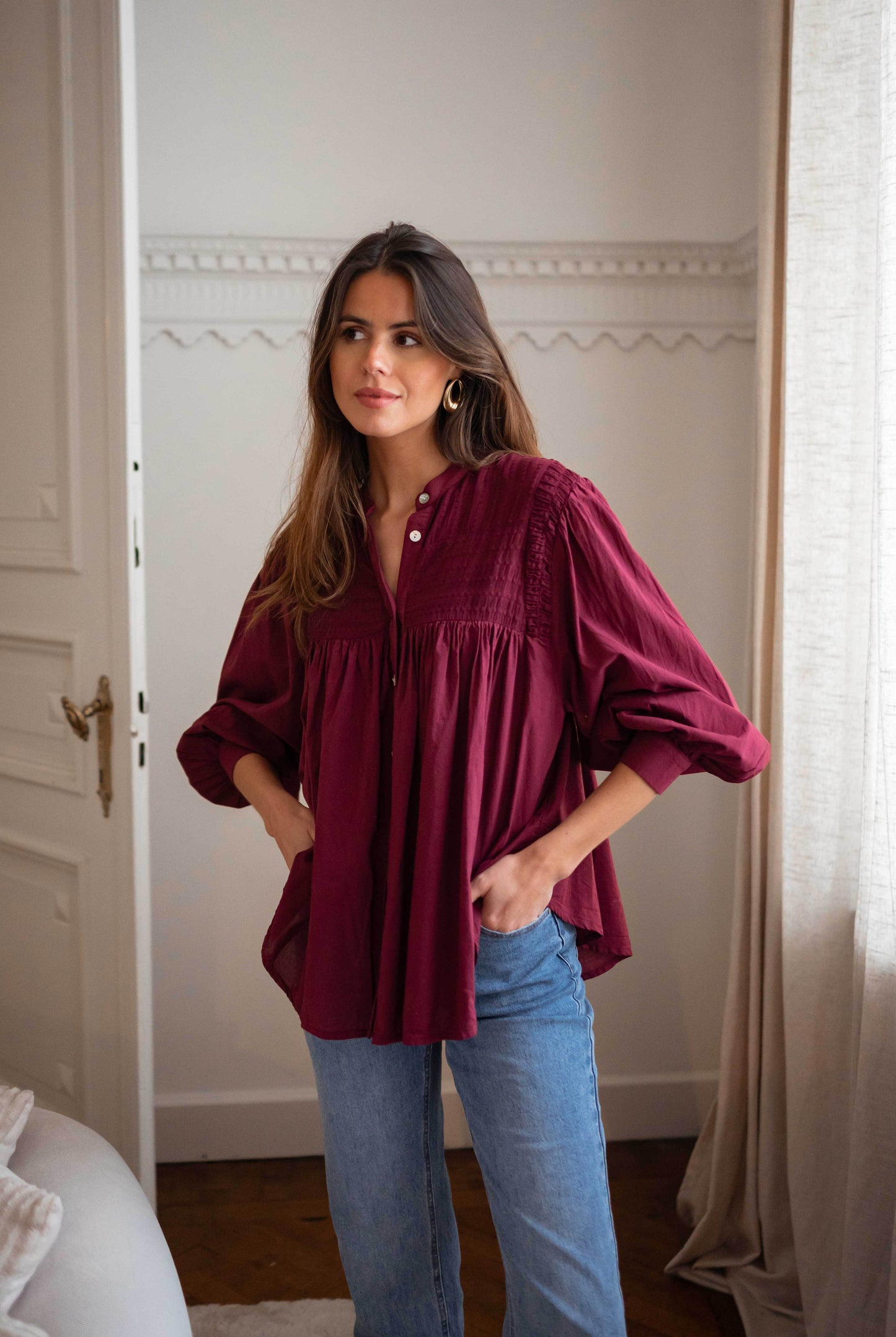 Burgundy Wilva Blouse