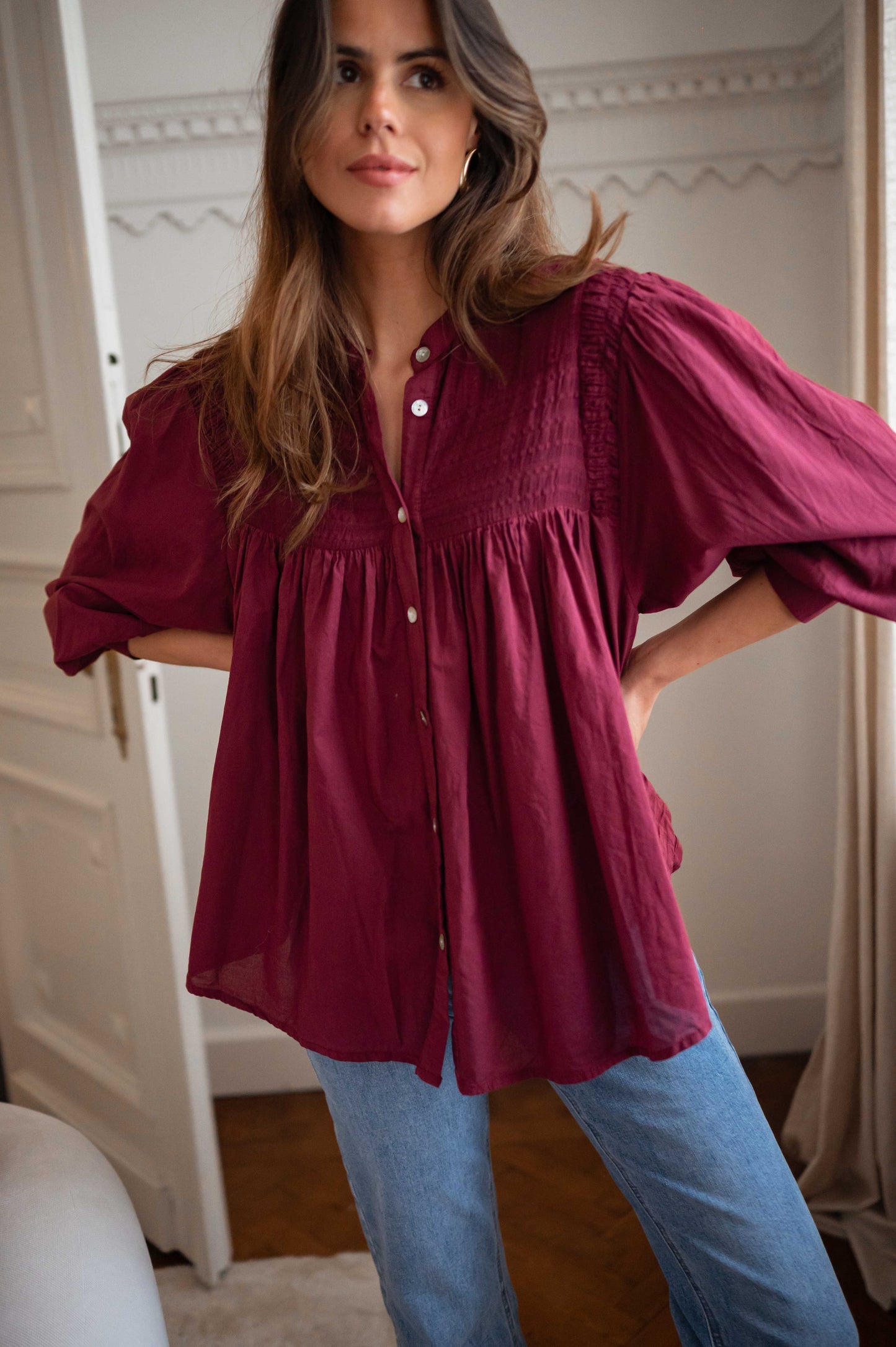 Burgundy Wilva Blouse