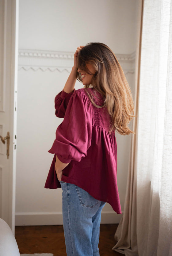 Burgundy Wilva Blouse