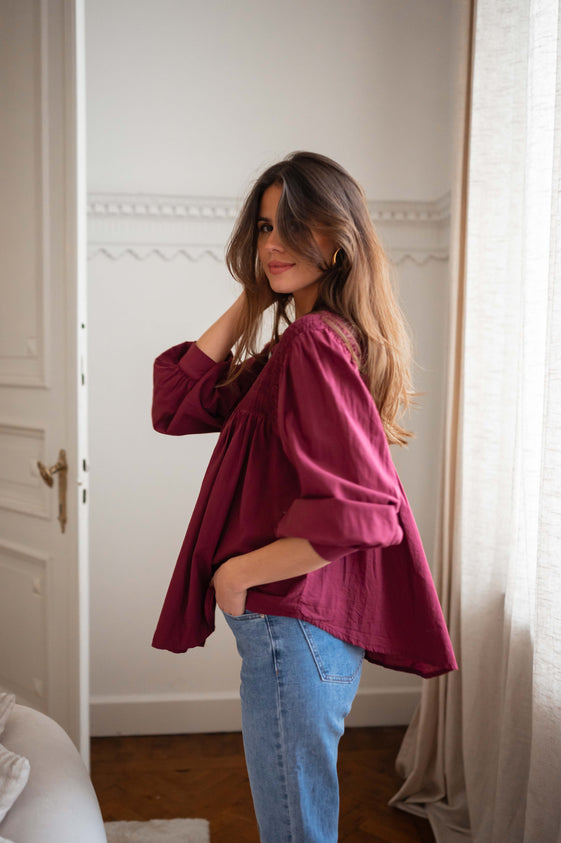 Burgundy Wilva Blouse