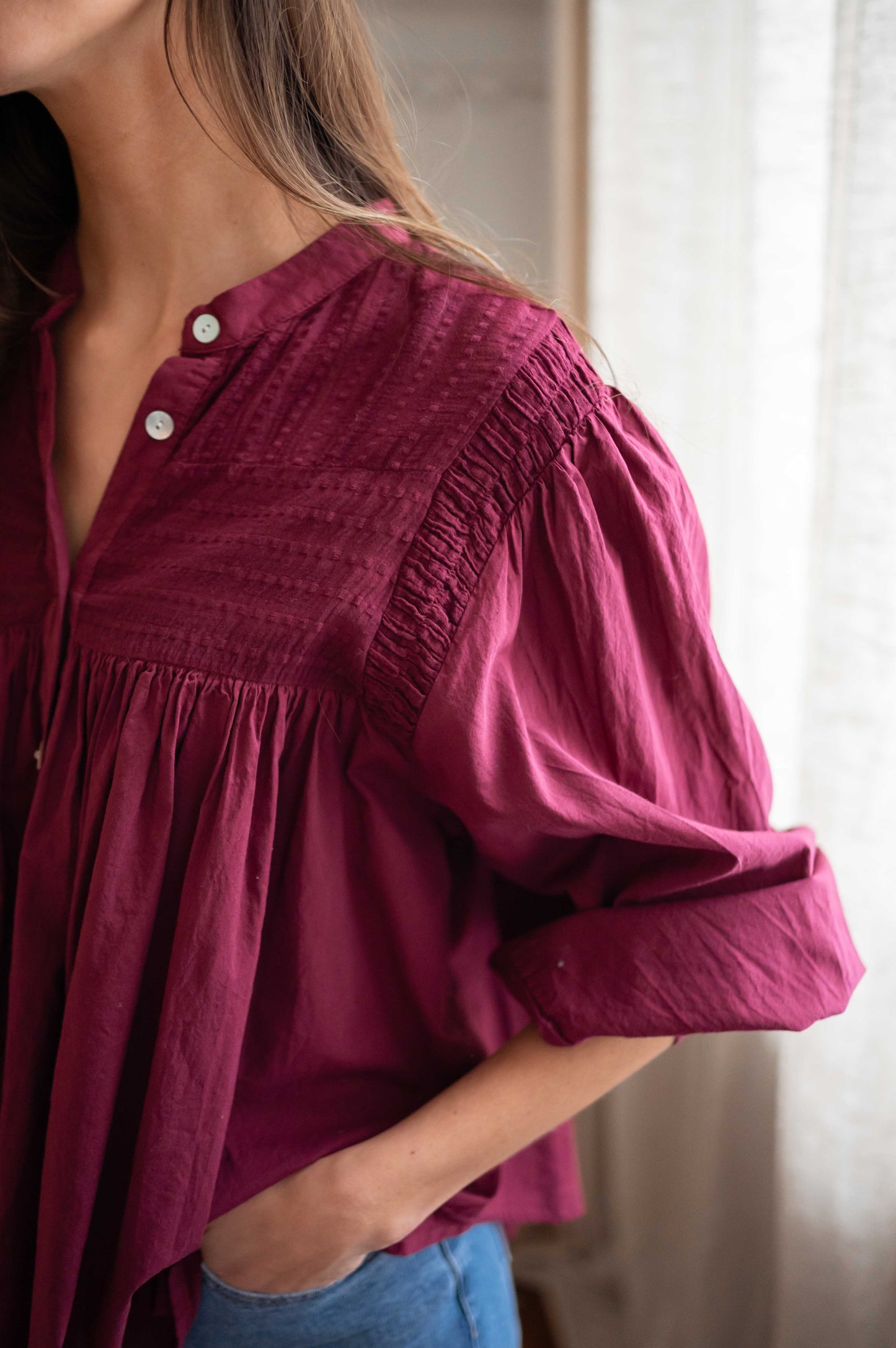 Burgundy Wilva Blouse