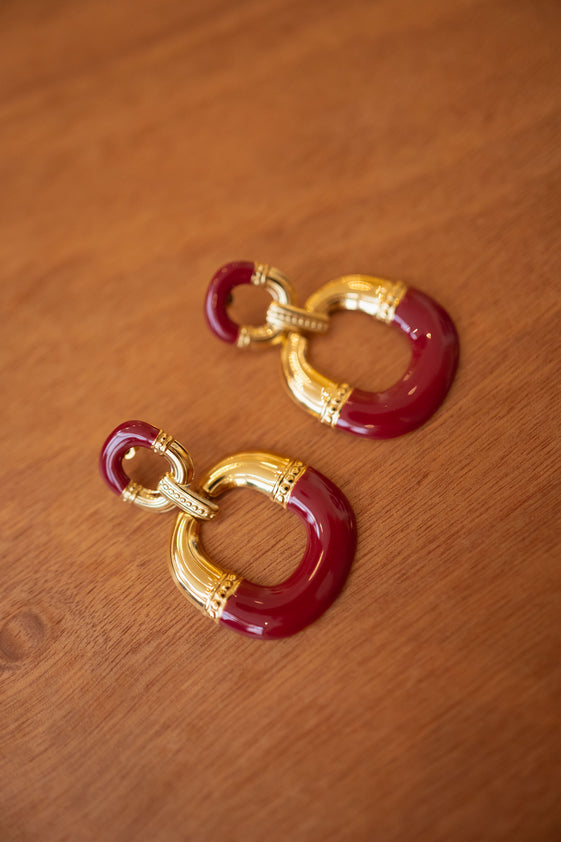 Burgundy Fexi Earrings