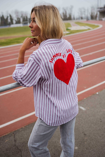 Chemise-Meha-lignes-mauve-