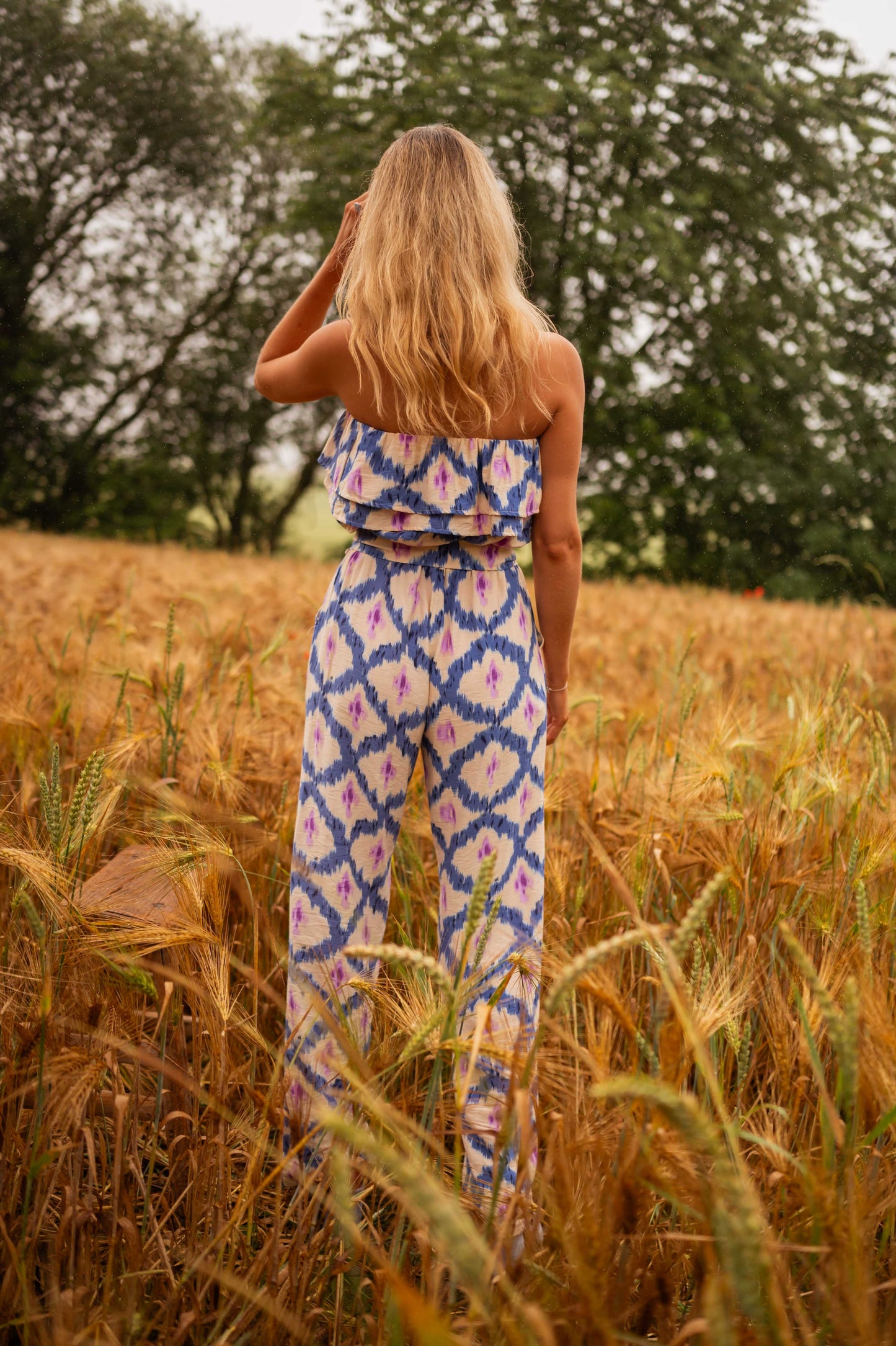 Blue and Pink Teus Jumpsuit