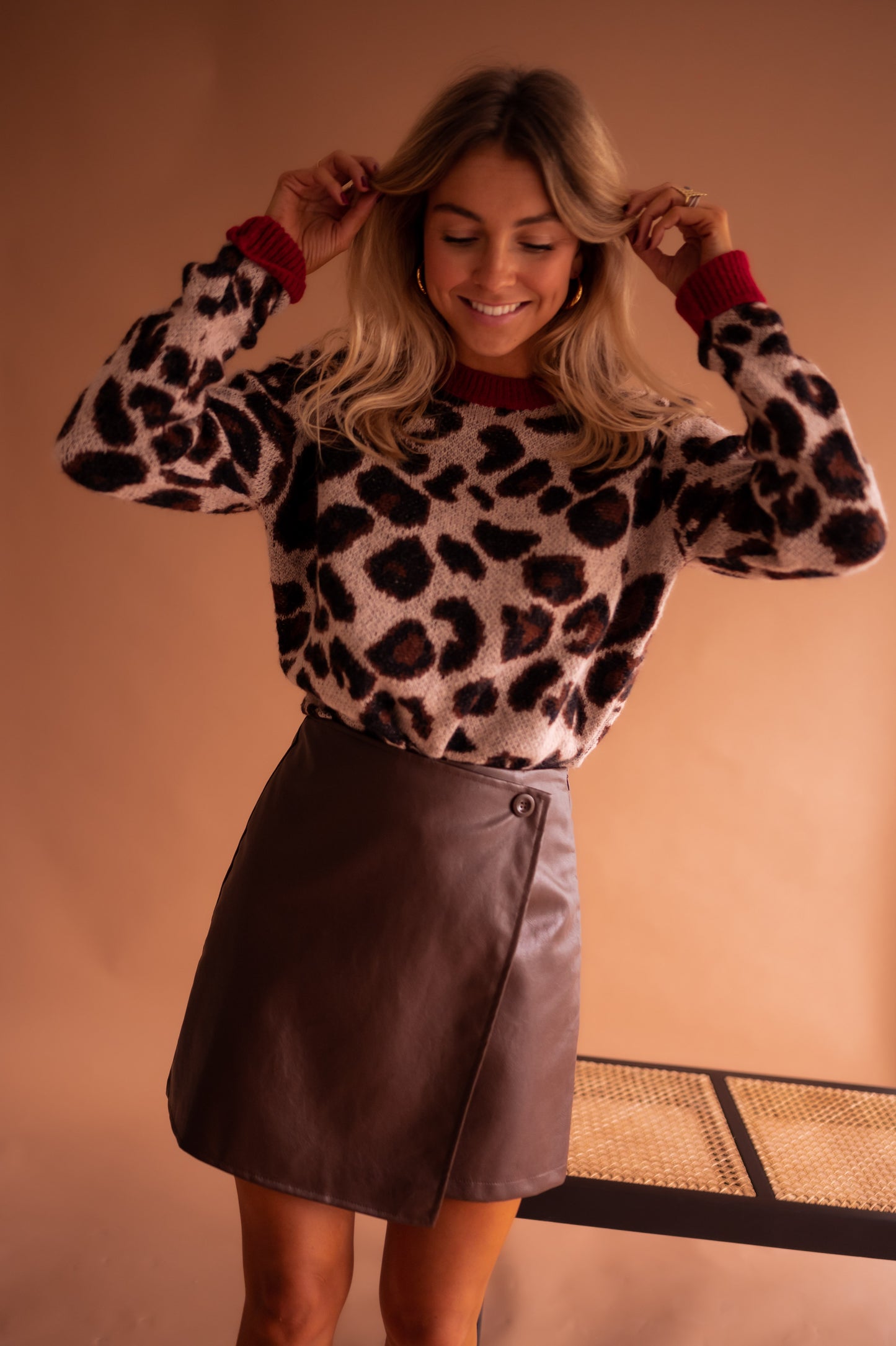 Chocolate Faux Leather Maeva Skirt