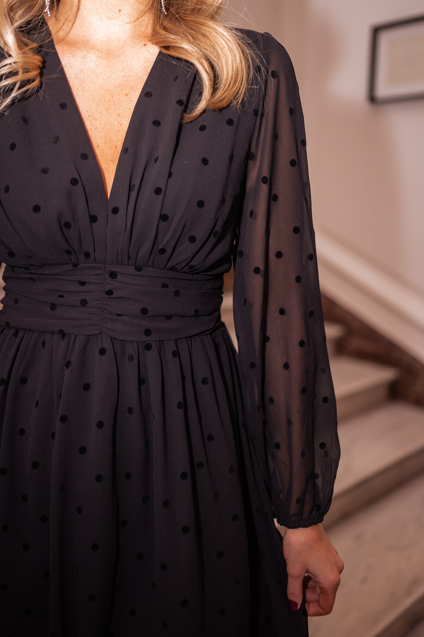 Black Polka Dot Denise Dress