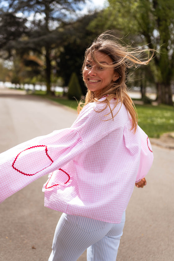 Pink Gingham Harper Blouse