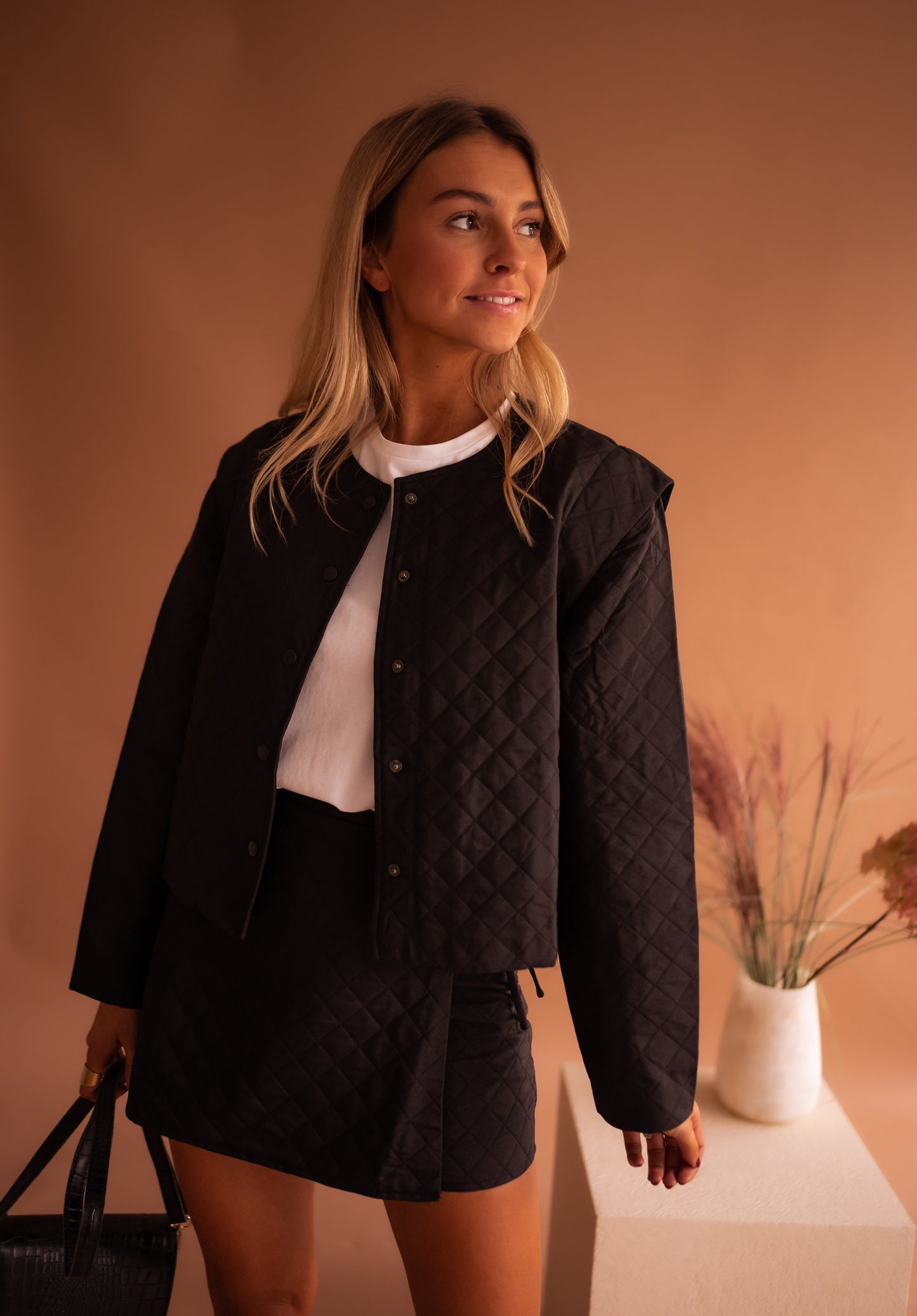 Black Quilted Maina Jacket