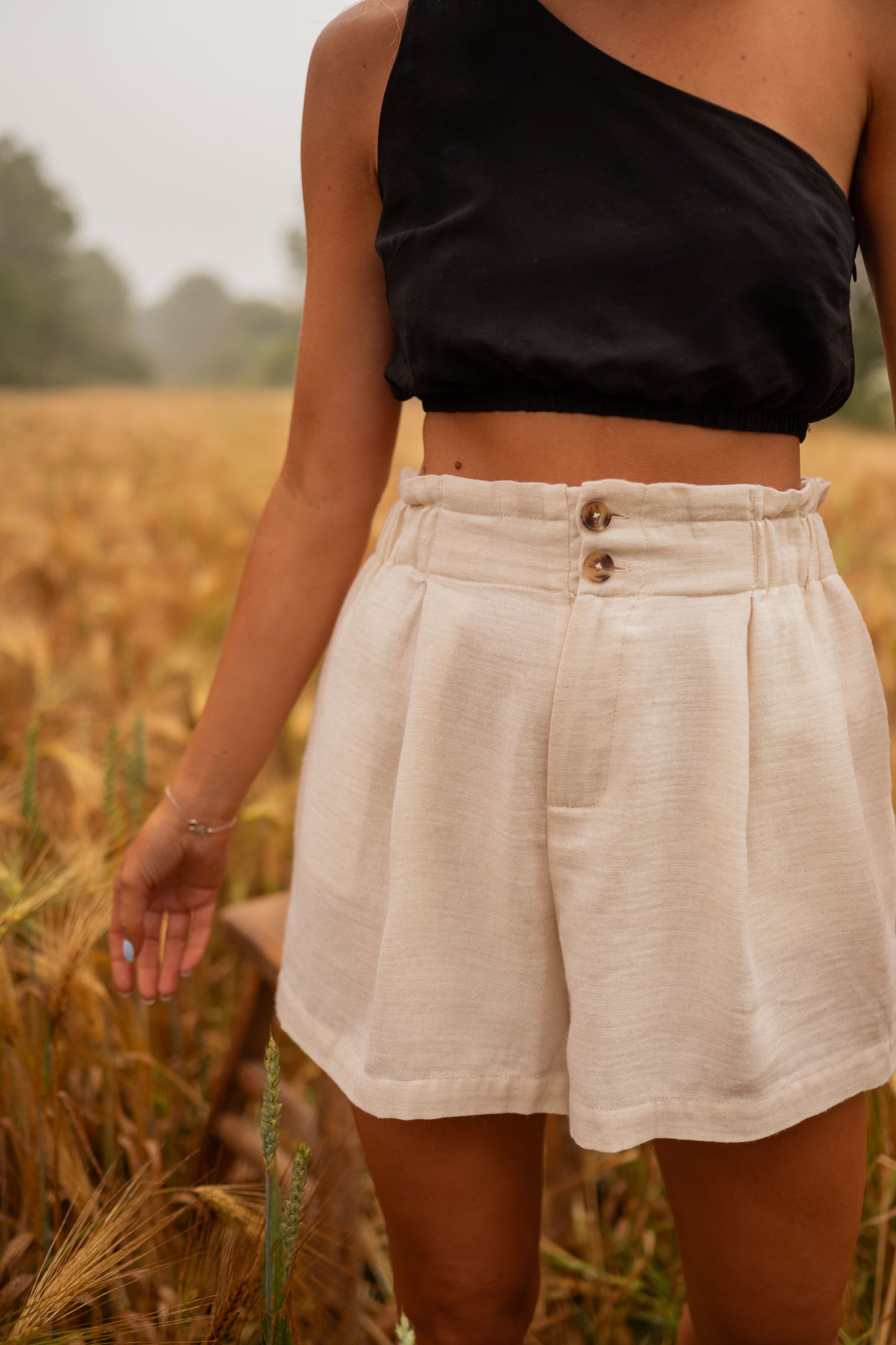 Beige Alec Shorts