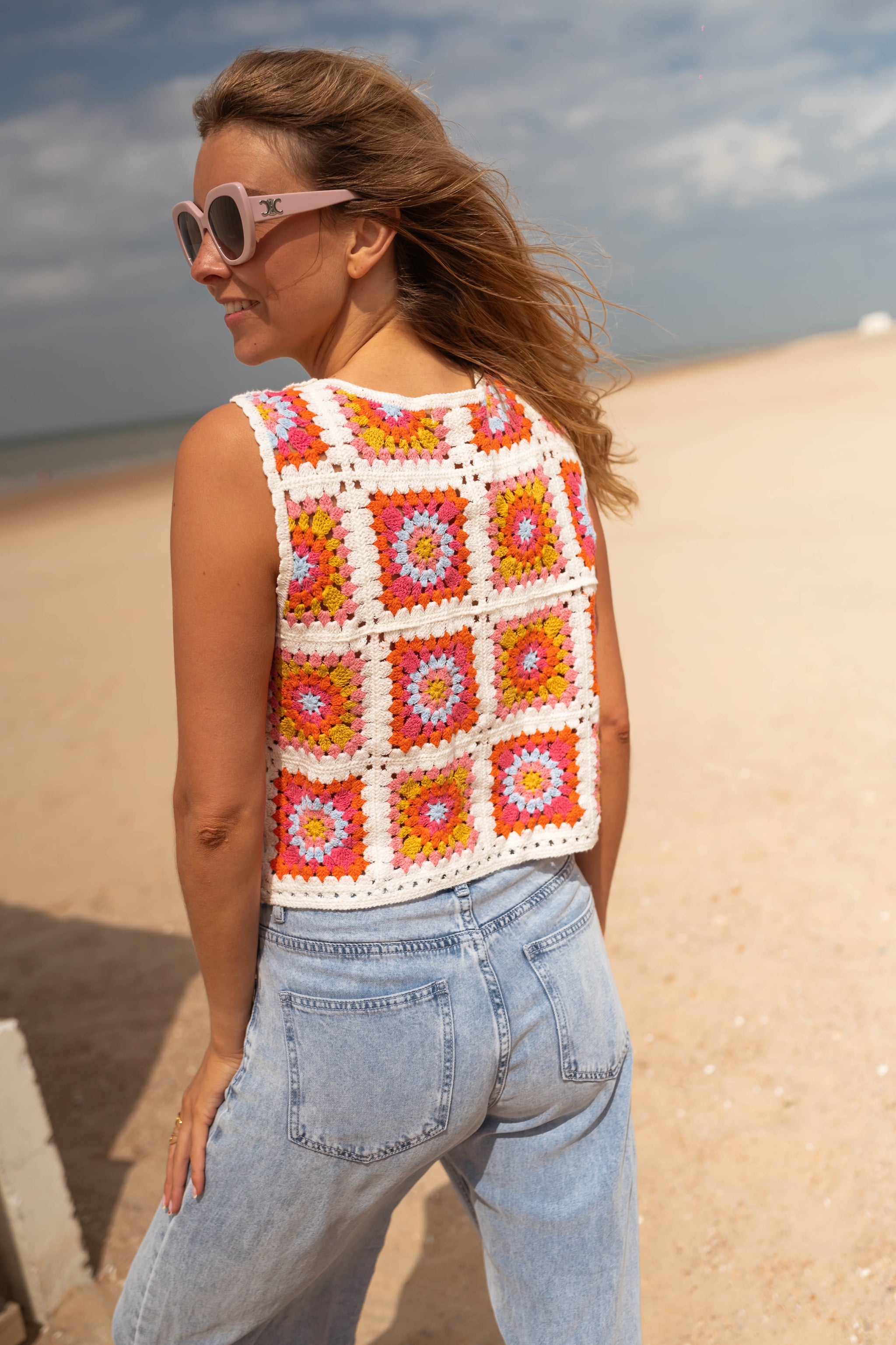 Pink and Orange Sleeveless Aimee Top