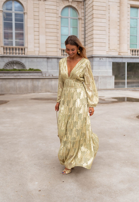 Green and Golden Ezia Dress