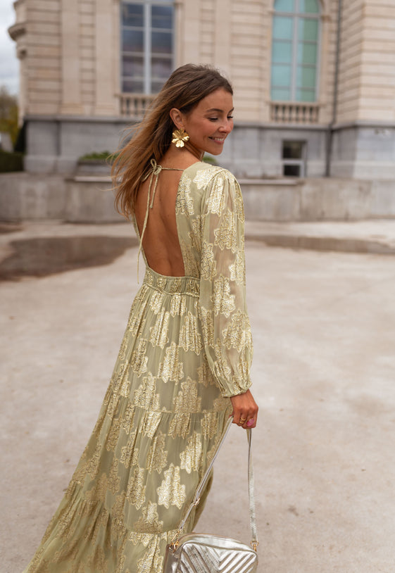 Green and Golden Ezia Dress