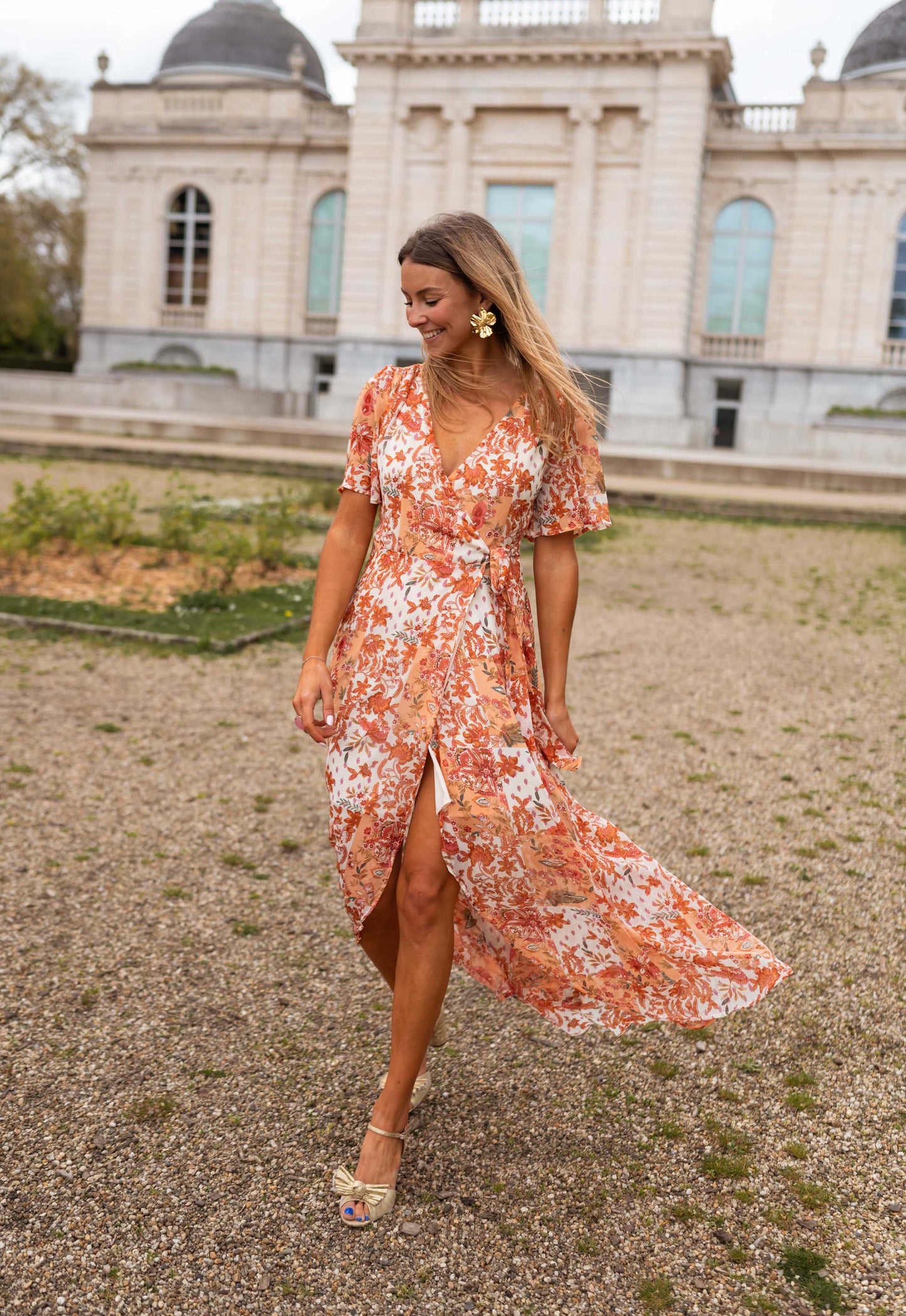 Orange Floral Leidi Dress