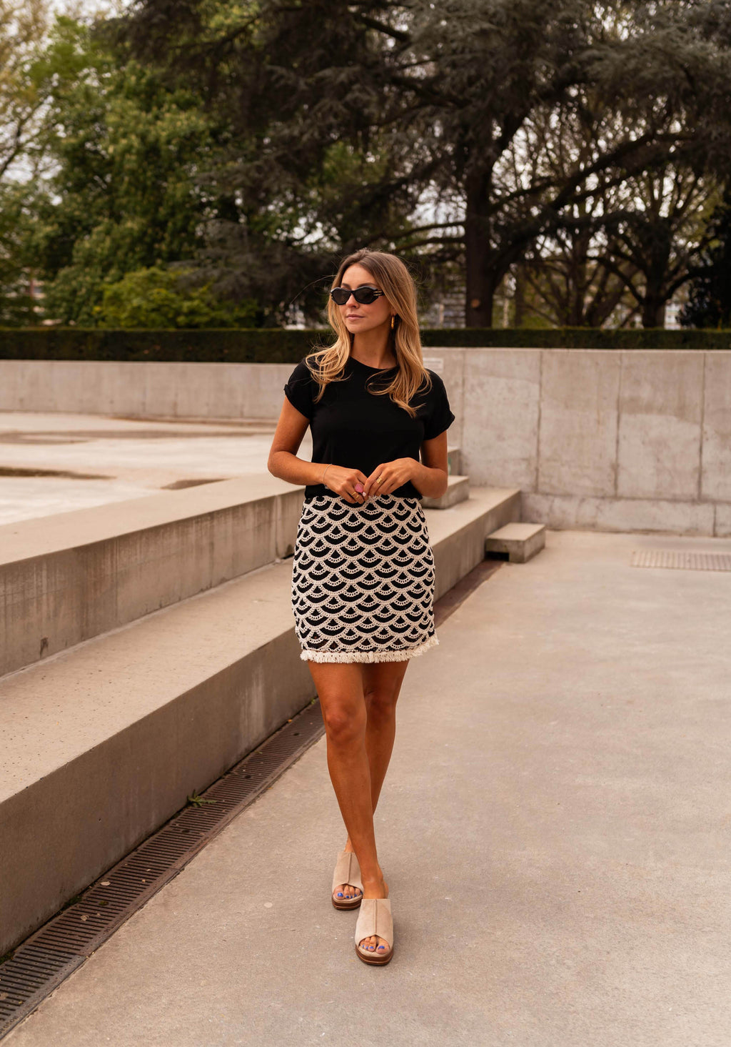 Black and Ecru Crochet Teresa Skirt – Easy Clothes North America