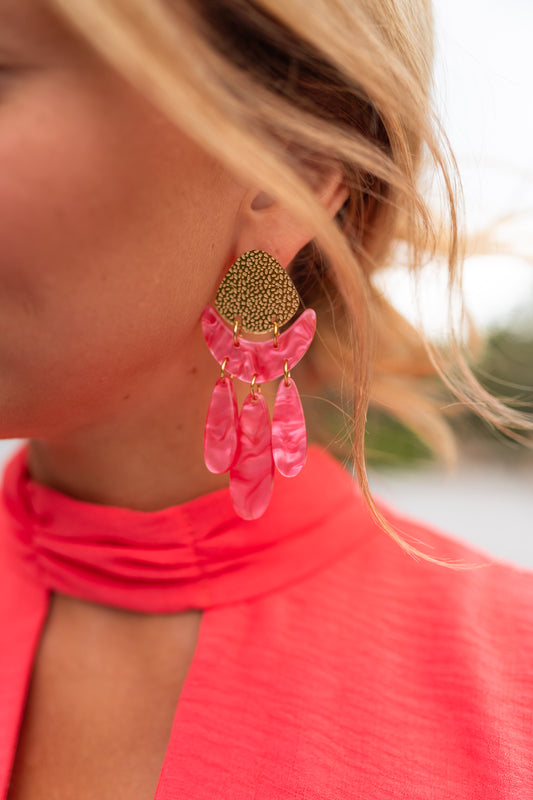 Pink and Golden Dwayne Earrings