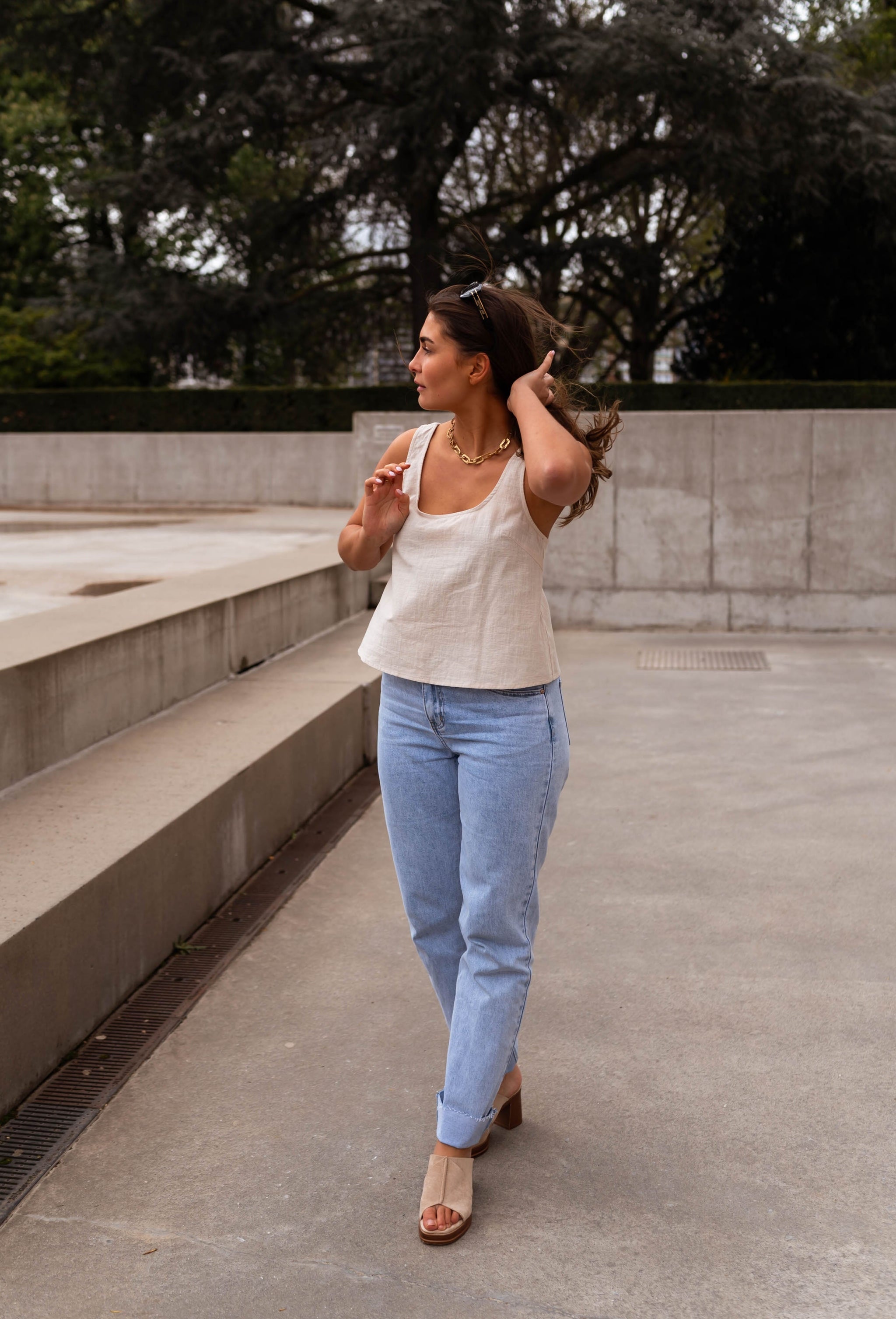 Beige Martial Top