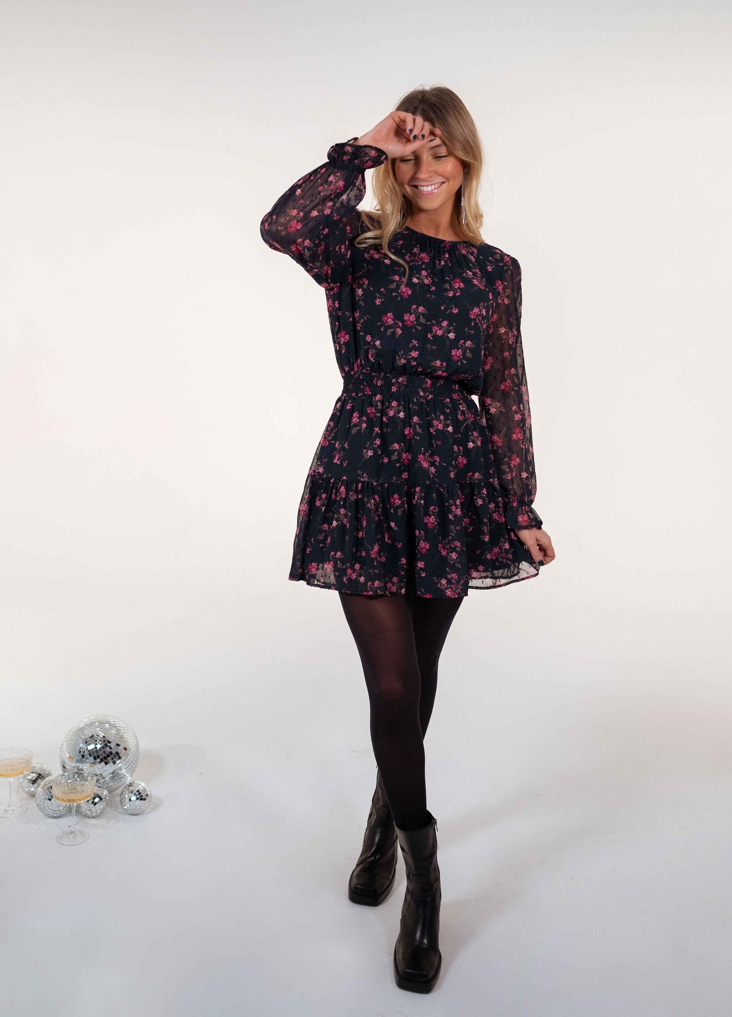 Black Floral Ludivine Dress