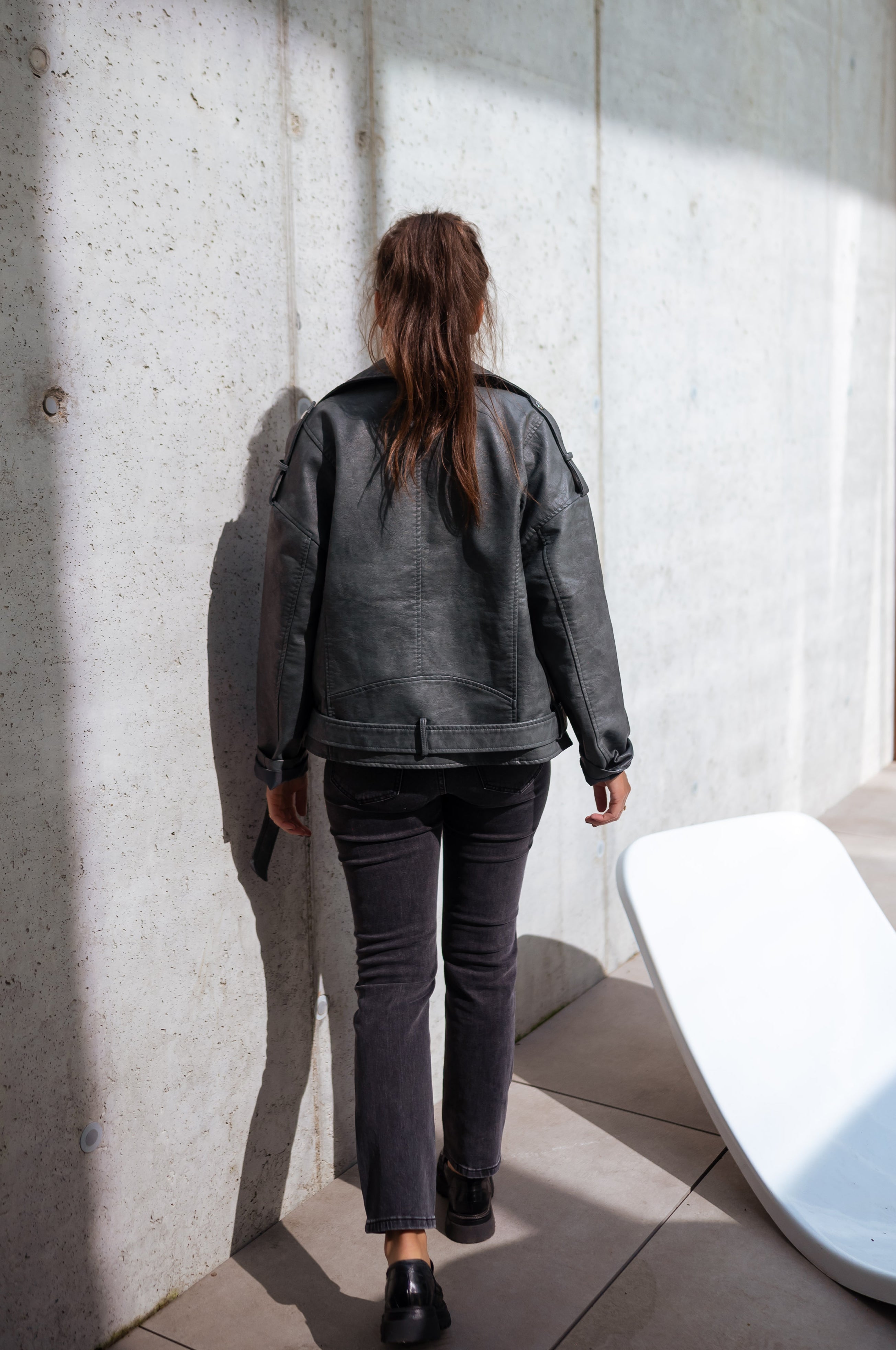 Grey Romu Biker Jacket